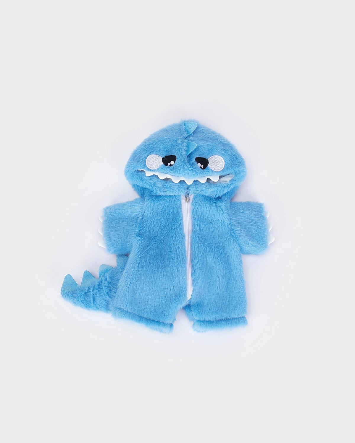 Mint Blue Long Hair Bear & Blue Dinosaur Jumpsuit - 12 Inches