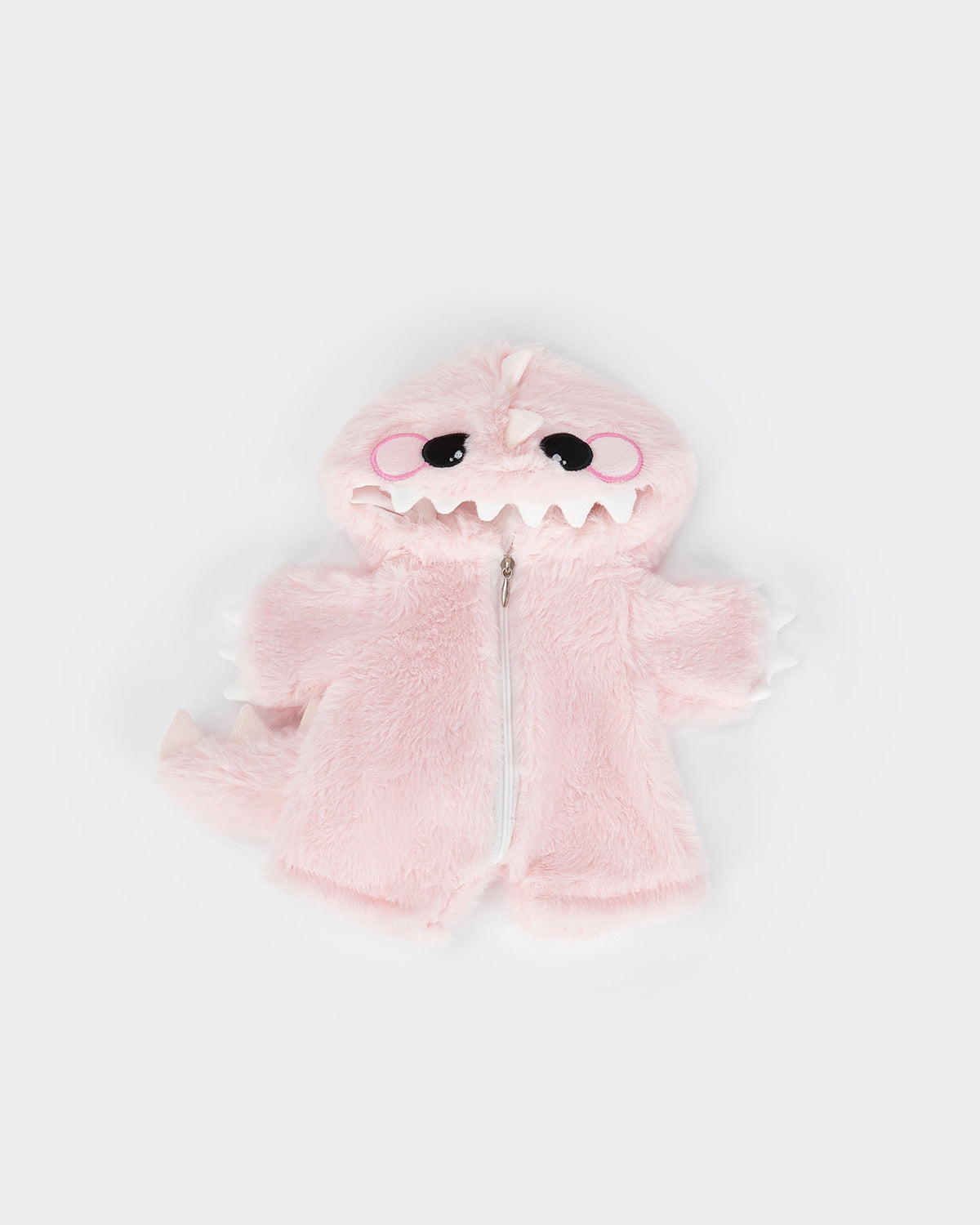 Mint Blue Long Hair Bear & Pink Dinosaur Jumpsuit - 12 Inches