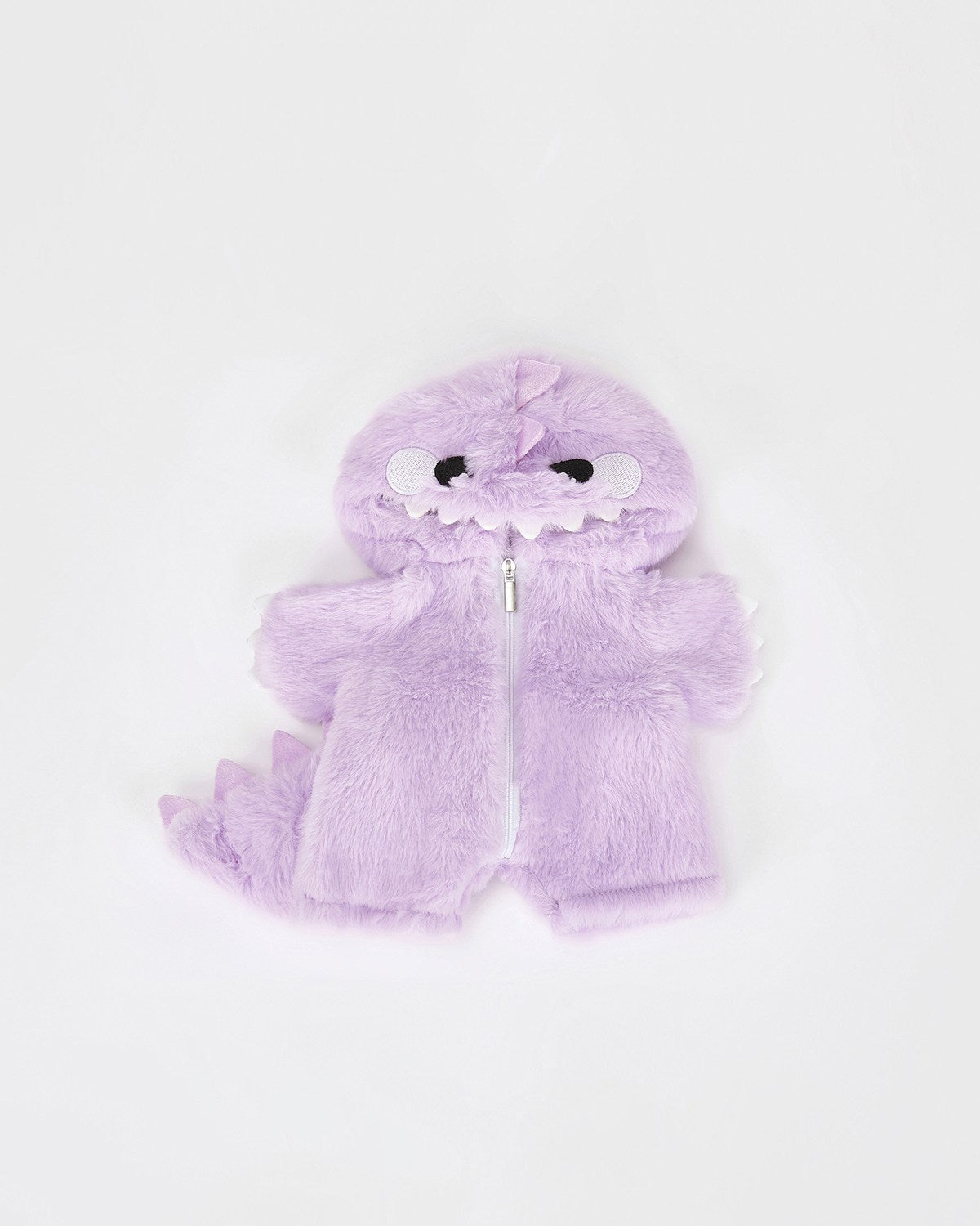 Mint Blue Long Hair Bear & Purple Dinosaur Jumpsuit - 12 Inches