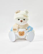 White Short Hair Bear & Casual White Overalls Set of 5 - 12 Inches