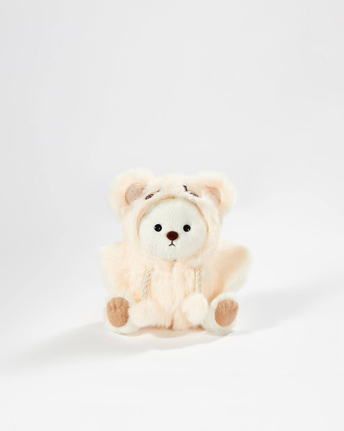 White Short Hair Bear & Fluffy Yellow Rabbit Jumpsuit - 6 Inches
