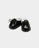 Black Faux Leather Shoes - 12 Inches