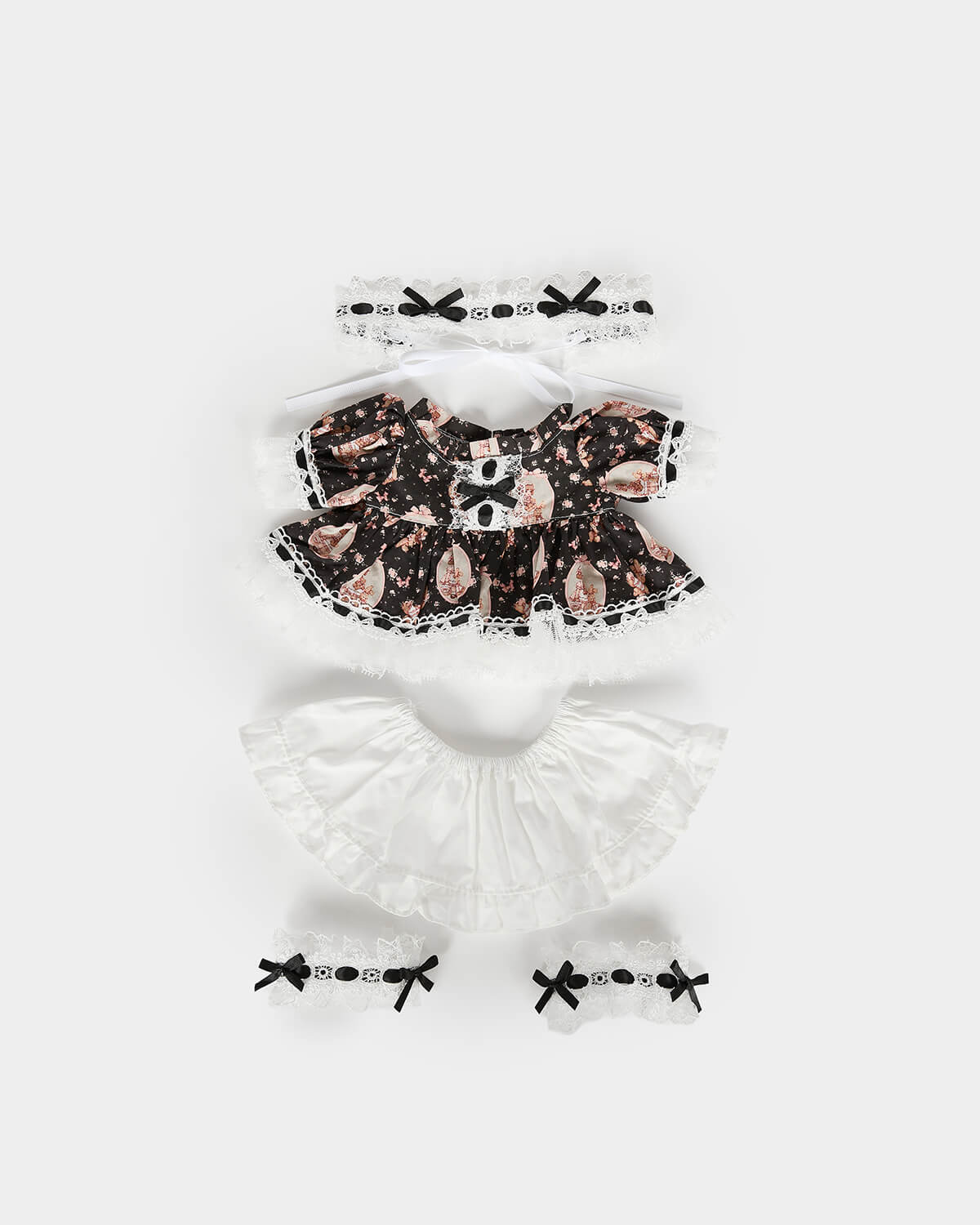 Black Lace Lolita Dress - 12 Inches