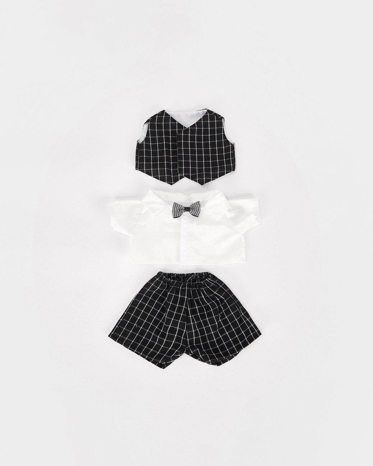 Black Plaid Suit - 12 Inches