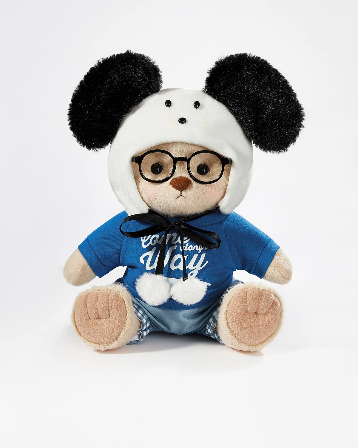 Milk Tea Short Hair Bear & Cute White Dogs Set - 12 Inches