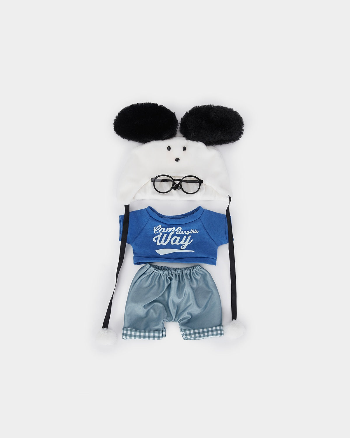 Milk Tea Short Hair Bear & Cute White Dogs Set - 12 Inches