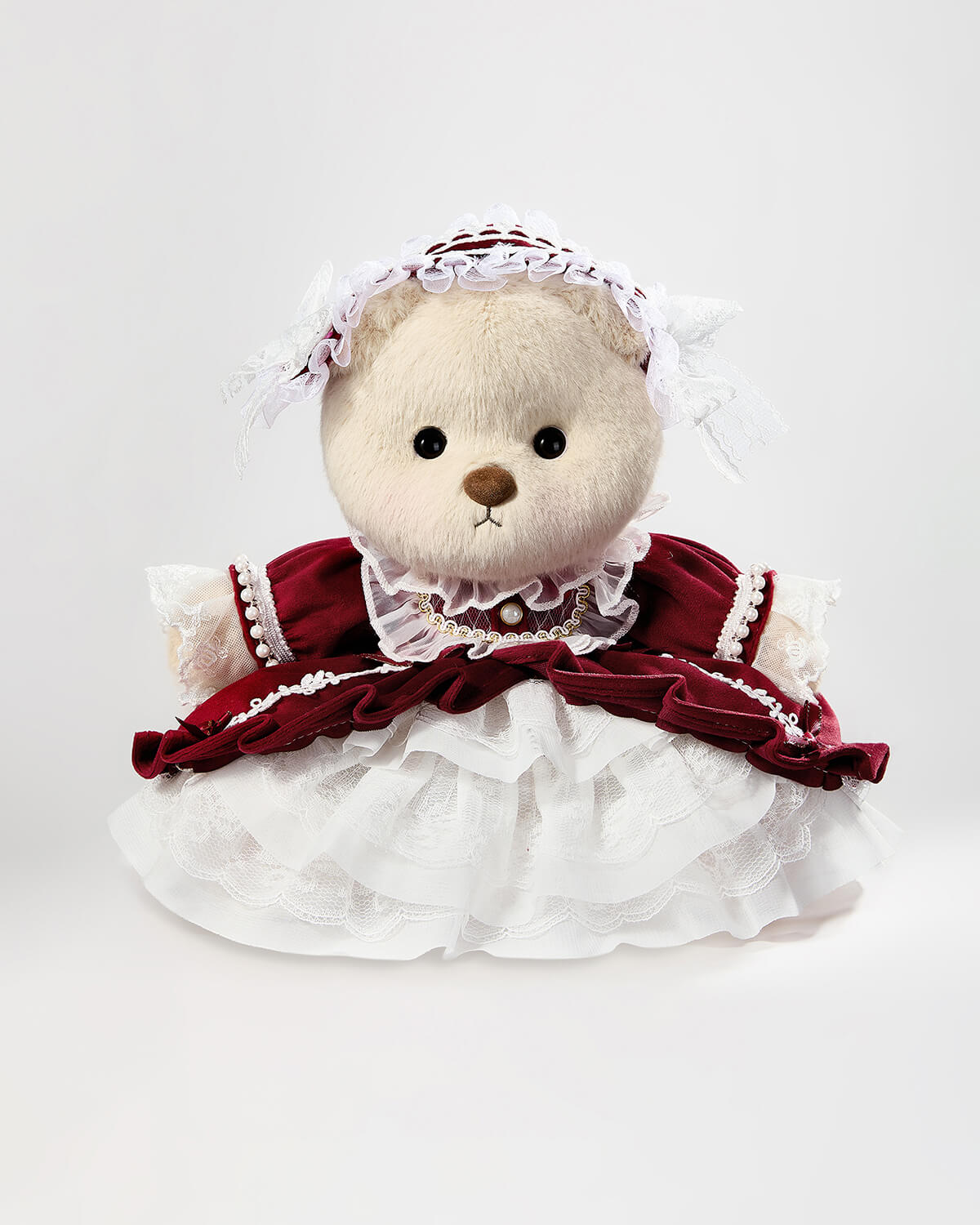Teddy Bear & Gorgeous Red Lace Dress - 12 Inches