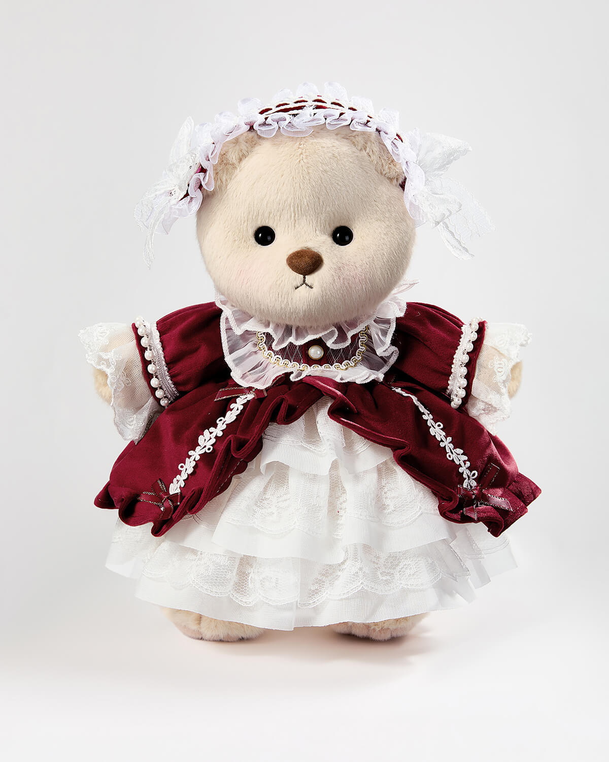 Teddy Bear & Gorgeous Red Lace Dress - 12 Inches