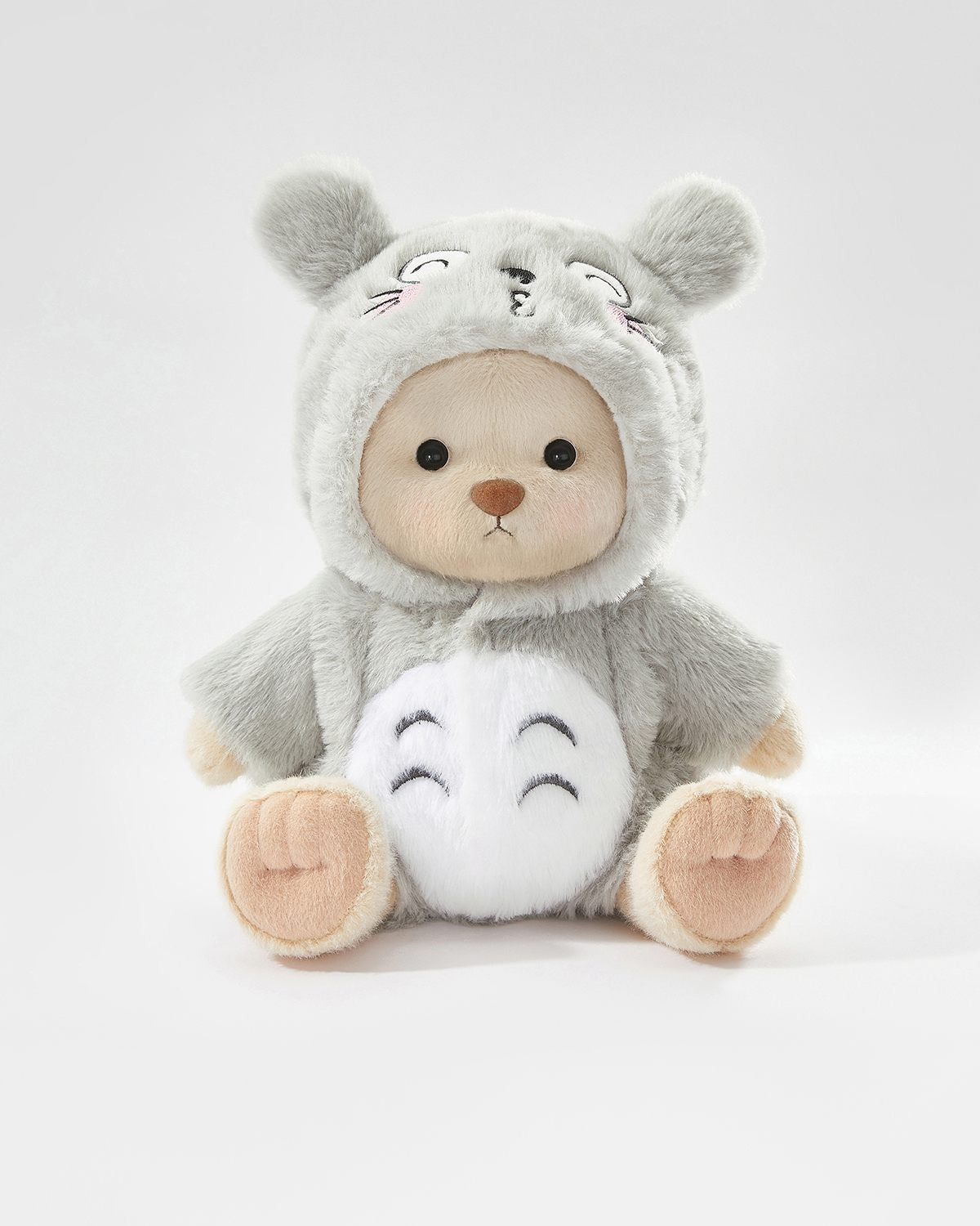 Milk Tea Short Hair Bear & Gray Totoro Jumpsuit - 12 Inches
