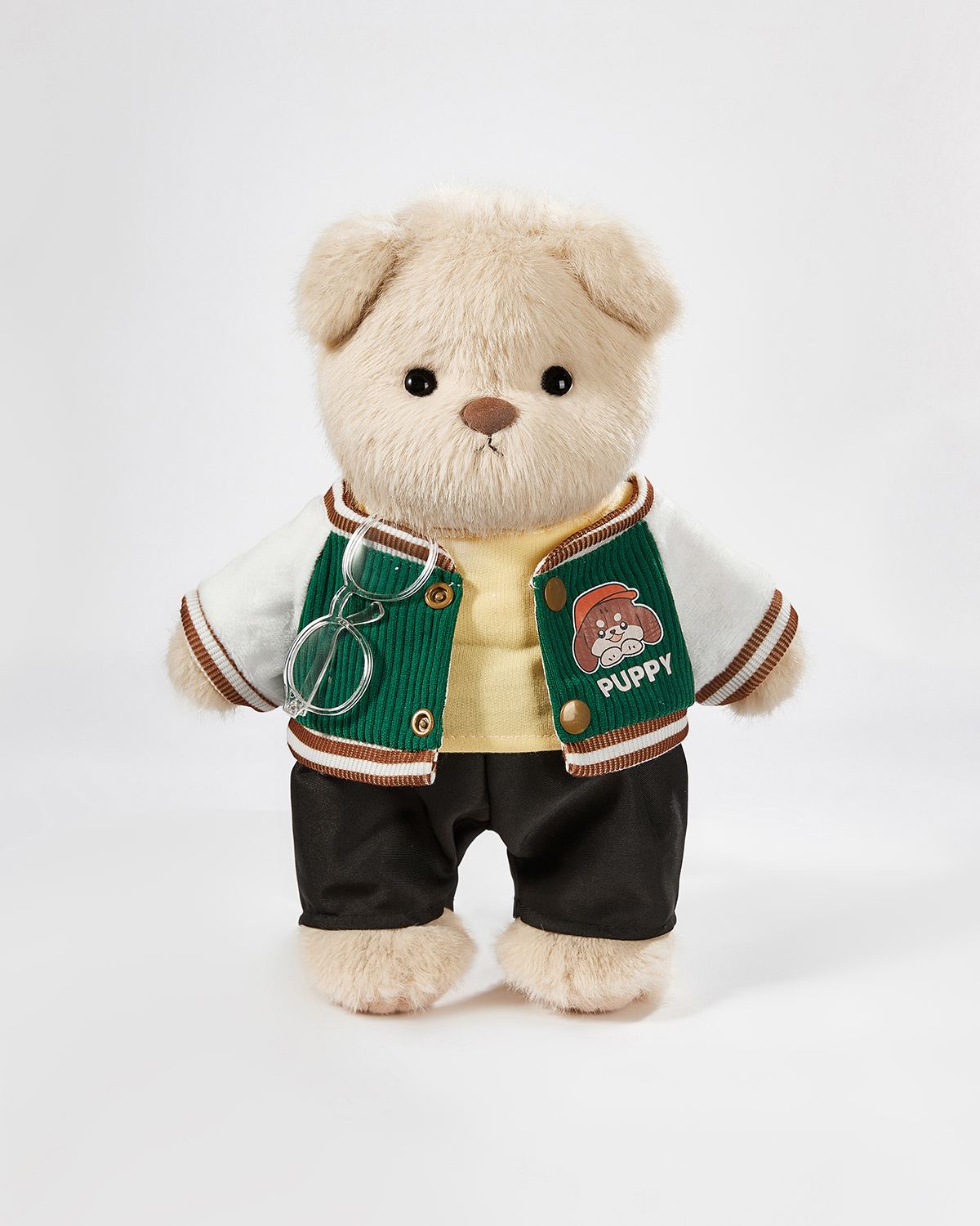 Teddy Bear & Green Baseball Jersey Set - 12 Inches