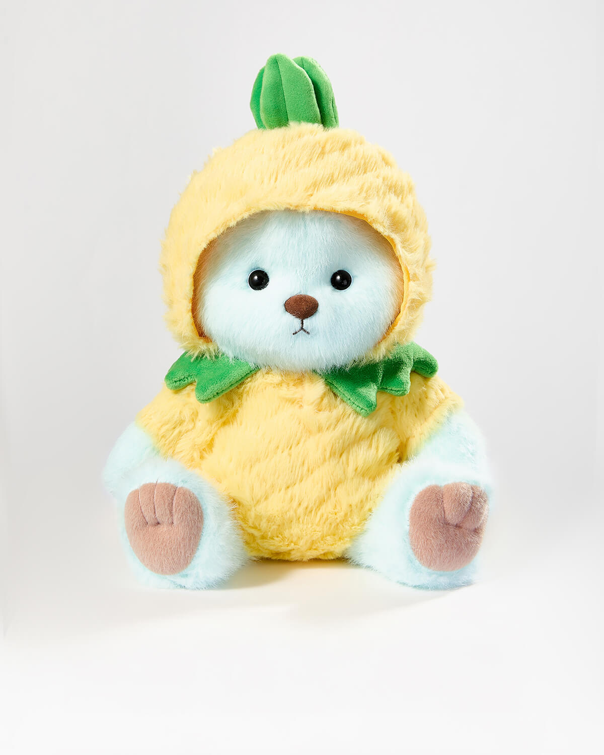 Mint Blue Long Hair Bear & Pineapple Jumpsuit - 12 Inches