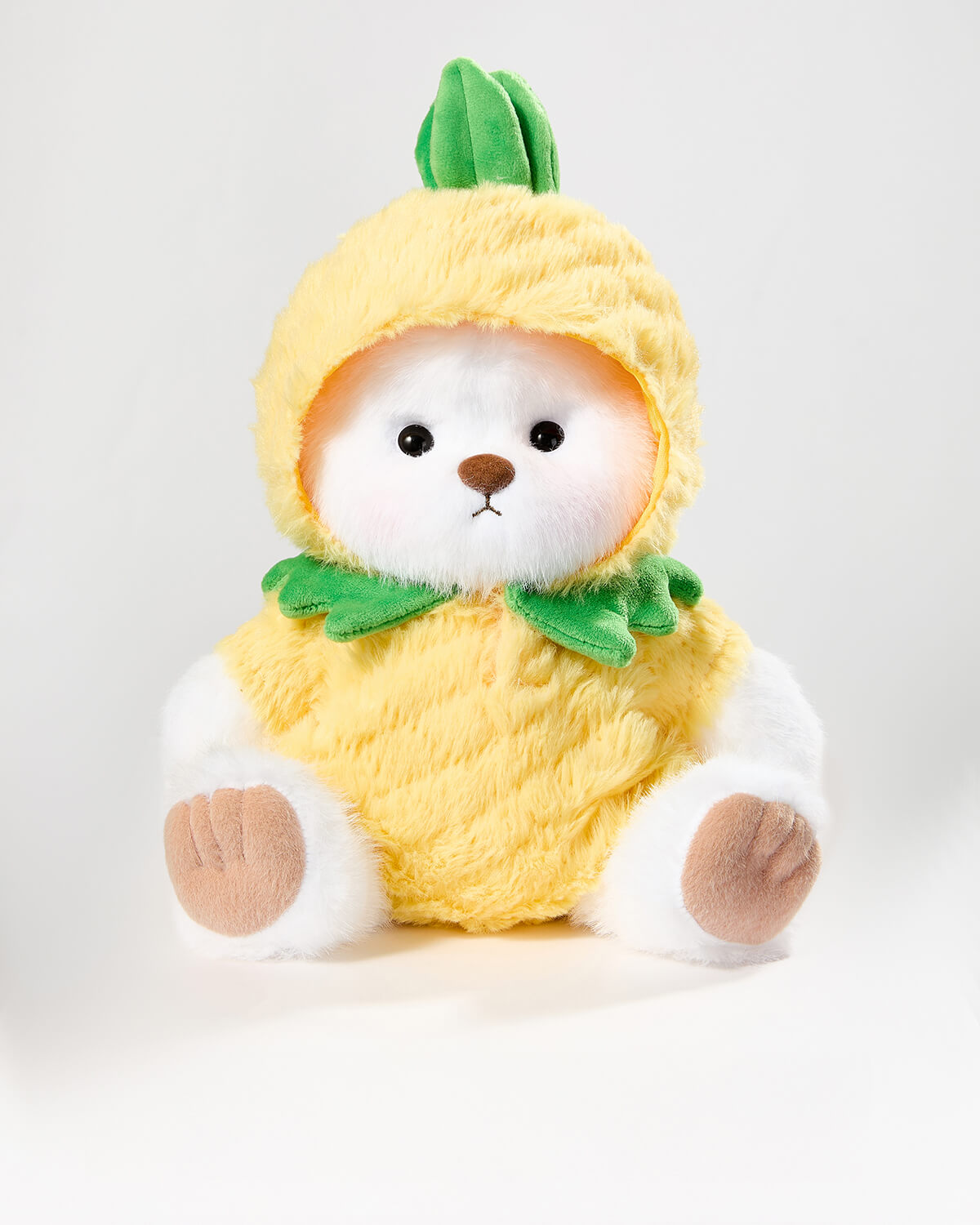 White Long Hair Bear & Pineapple Jumpsuit - 12 Inches