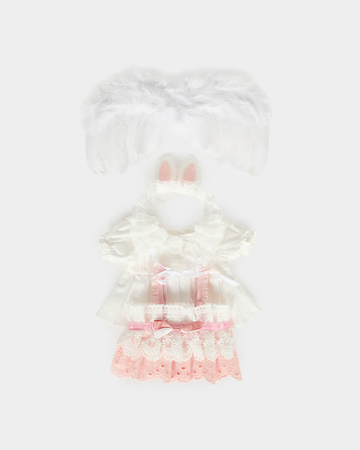 Pink Bunny Dress With Wings - 12 Inches