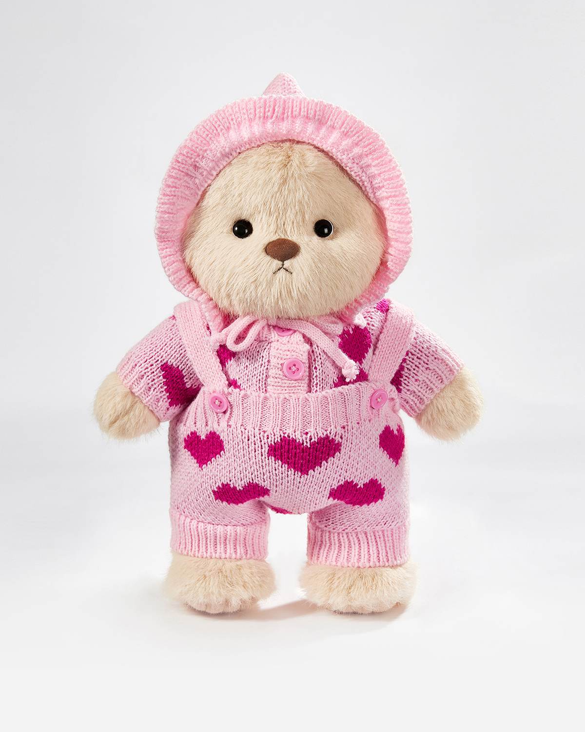 Teddy Bear & Pink Heart Knit Set - 12 Inches