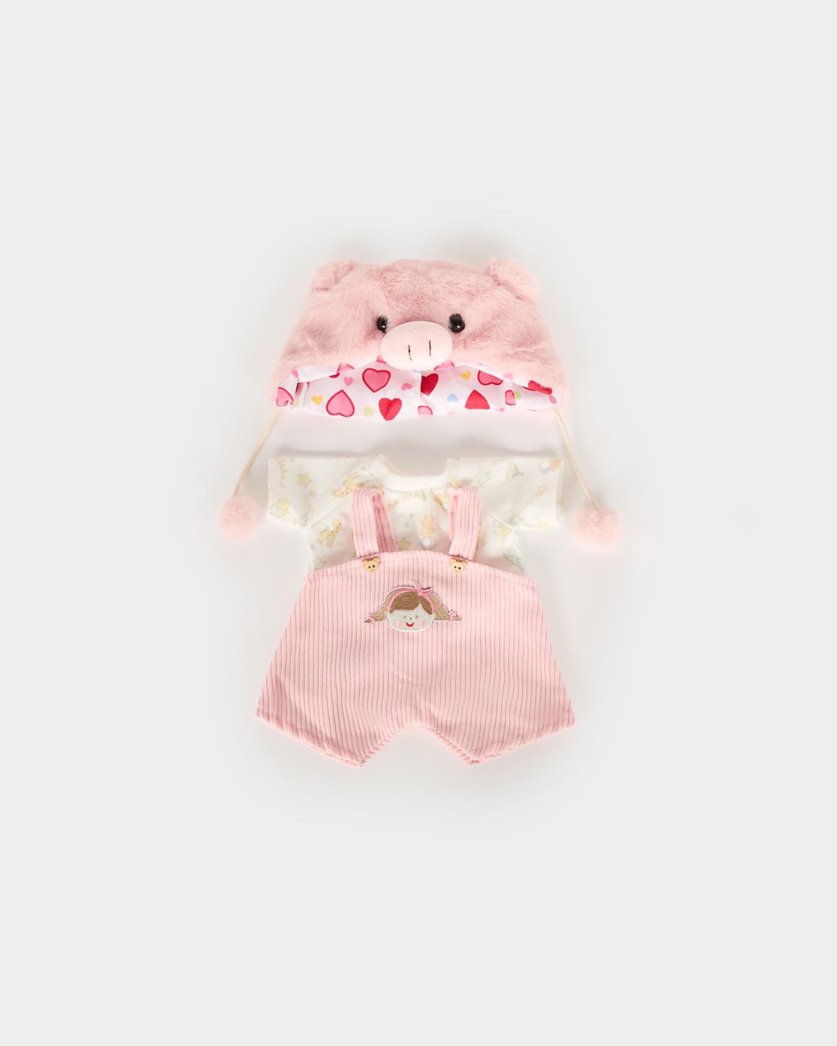 Pink Piggy Suspenders Set - 12 Inches