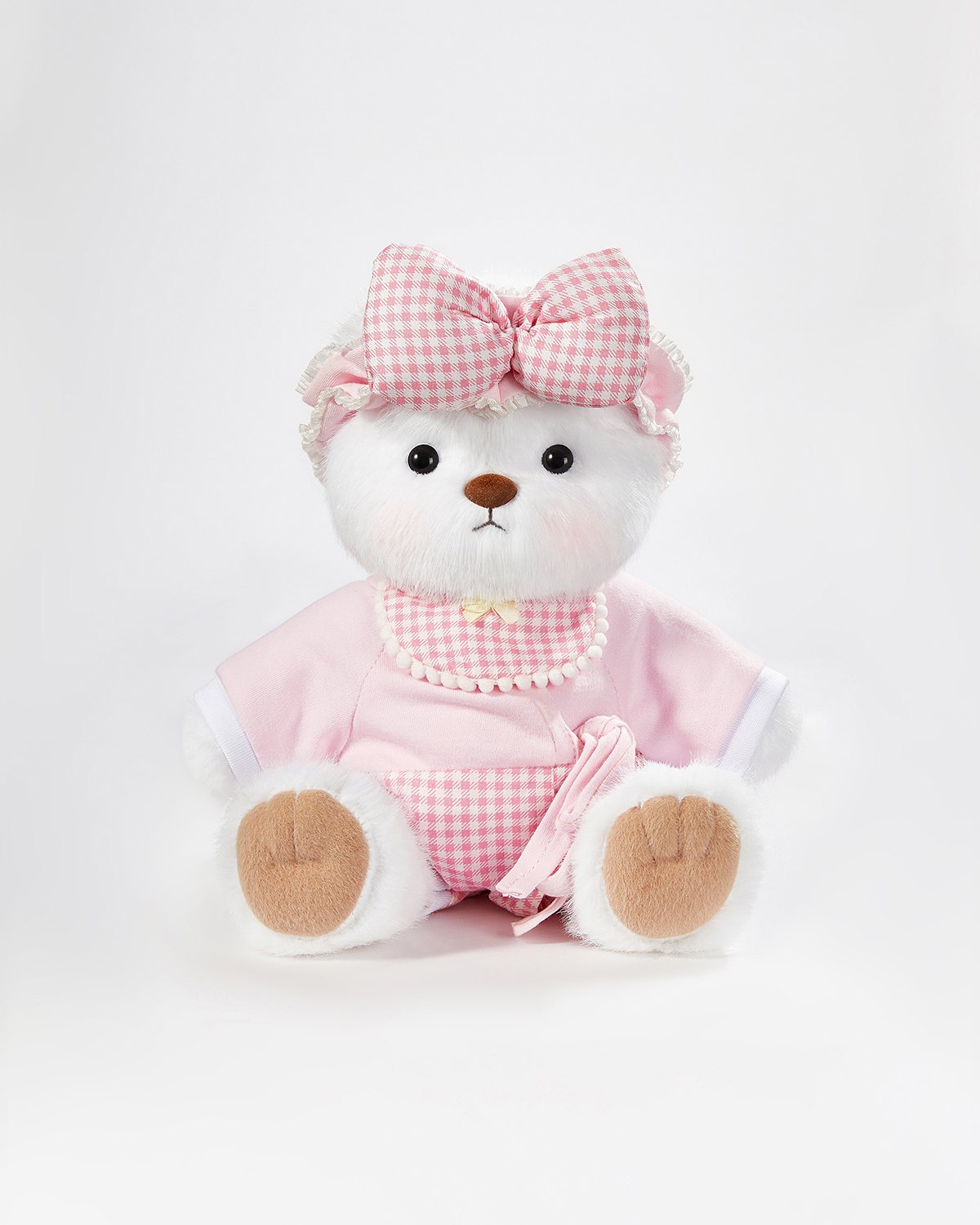 Teddy Bear & Pink Plaid Pajama - 12 Inches