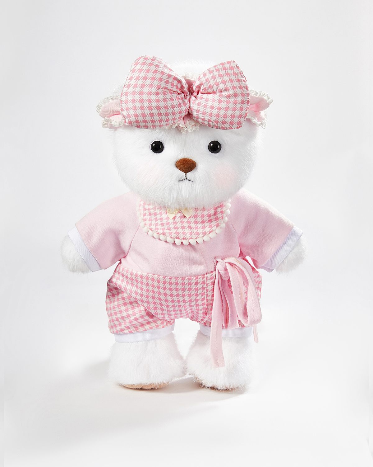 Teddy Bear & Pink Plaid Pajama - 12 Inches