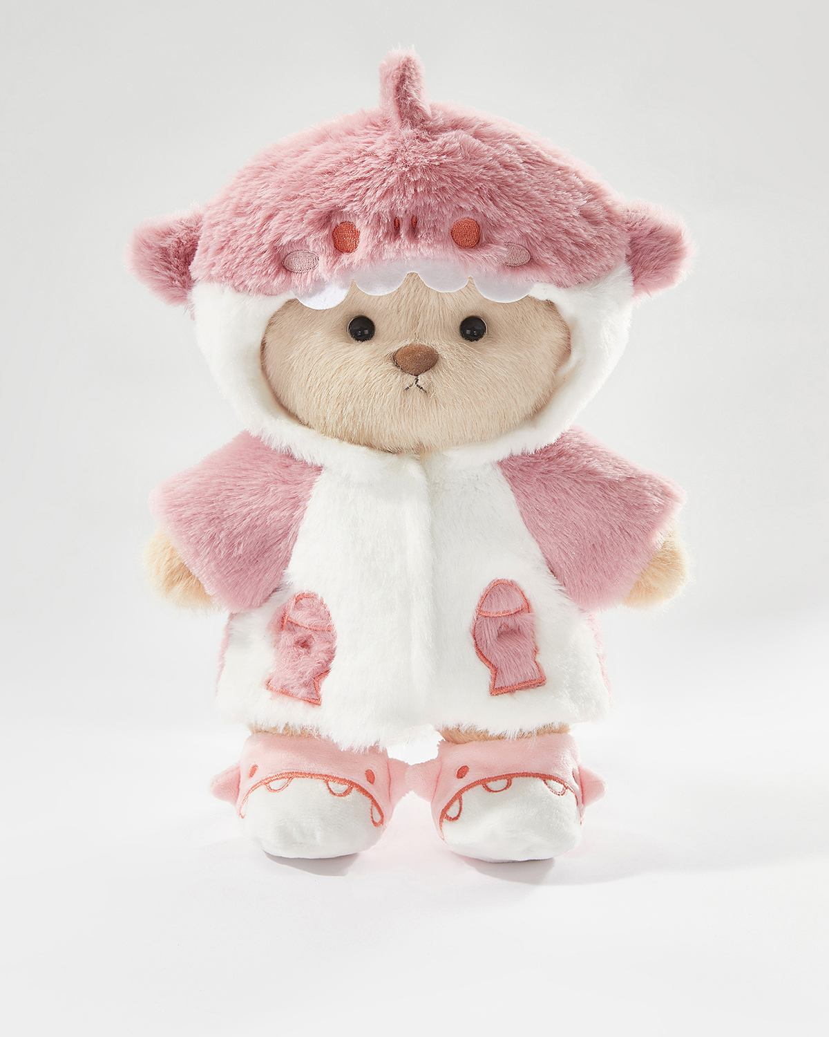Teddy Bear & Pink Shark Set - 12 Inches
