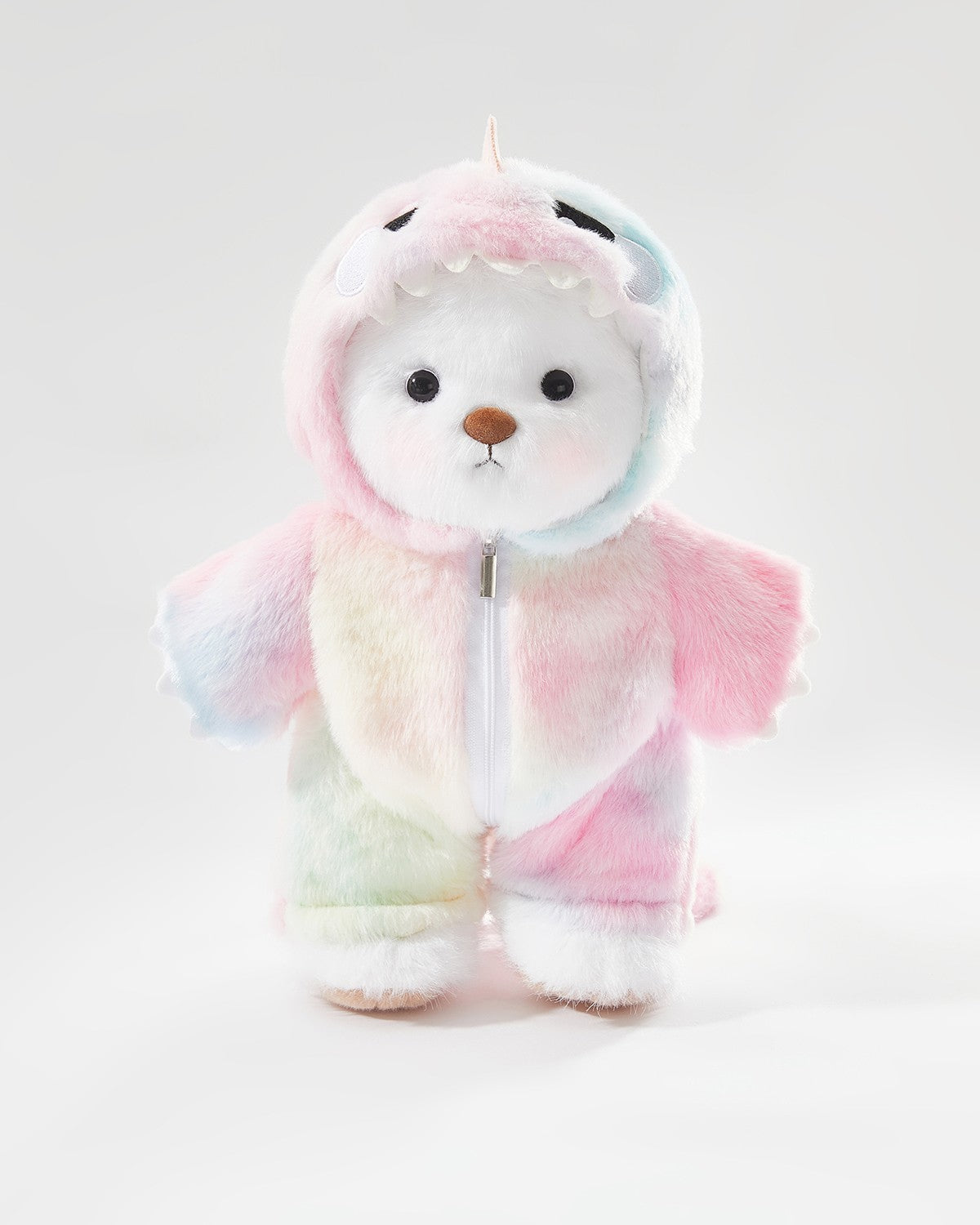 Teddy Bear & Rainbow Pink Dinosaur Jumpsuit - 12 Inches
