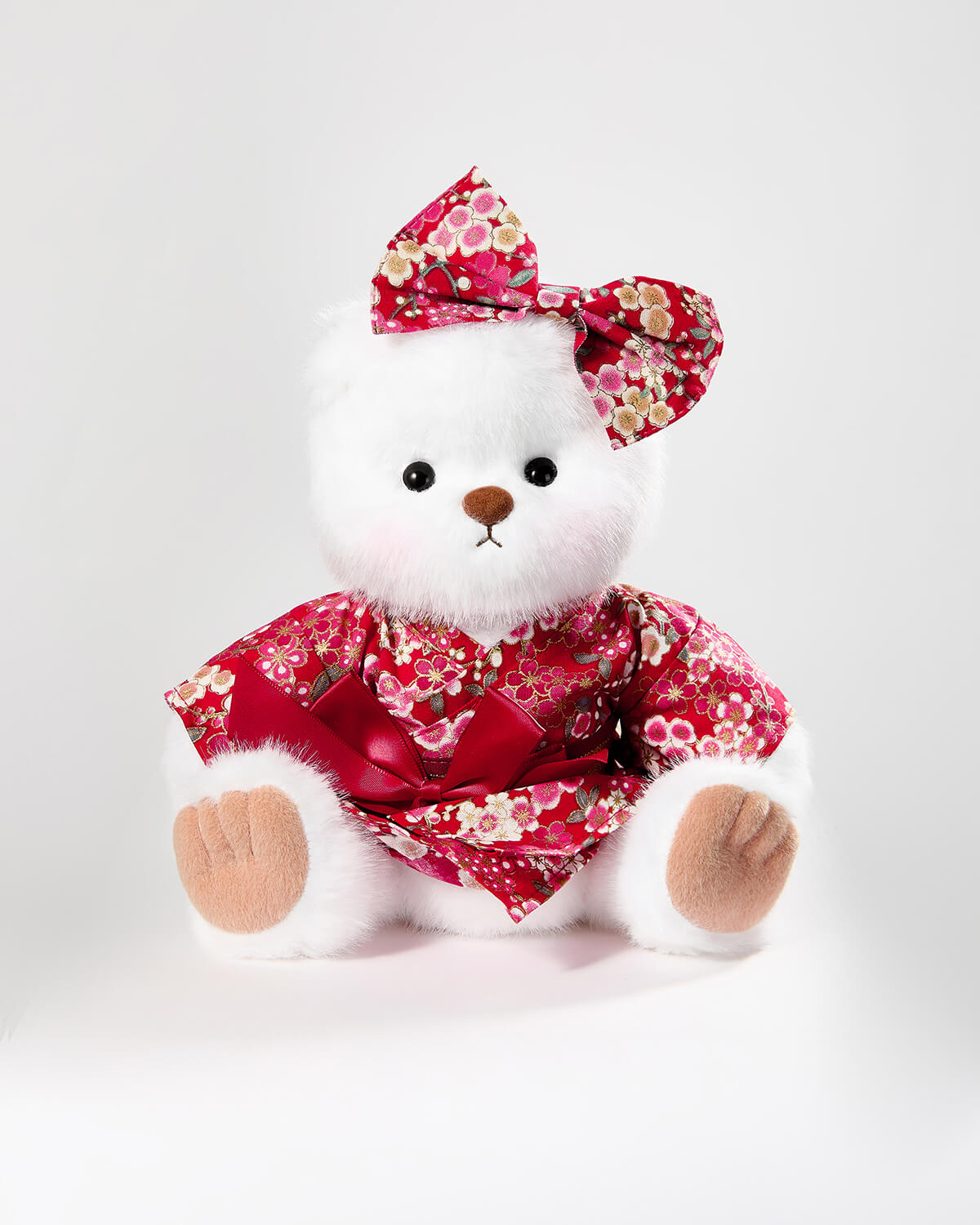 Teddy Bear & Red Kimono Dress- 12 Inches