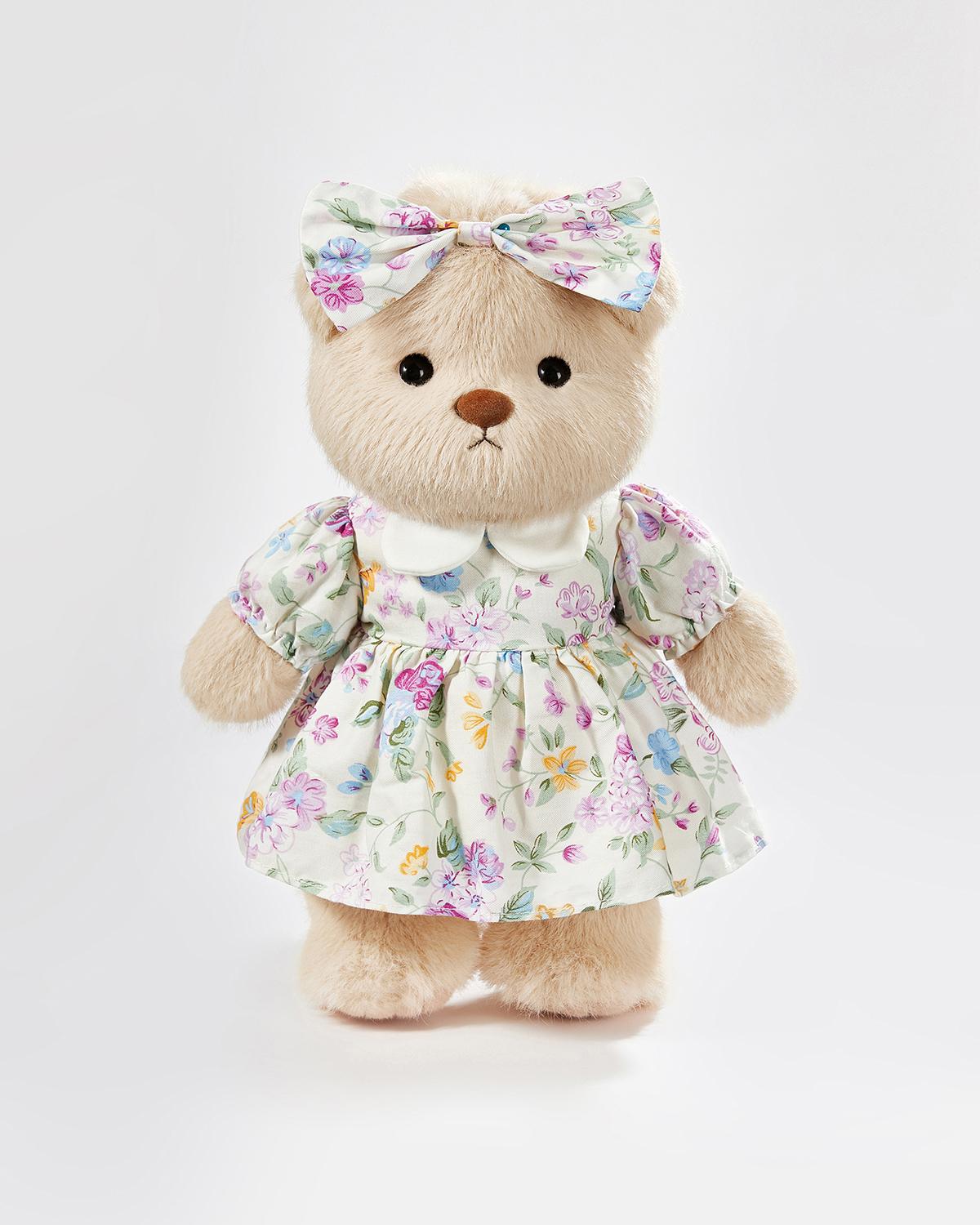Teddy Bear & Adorable Small Floral Dress - 12 Inches