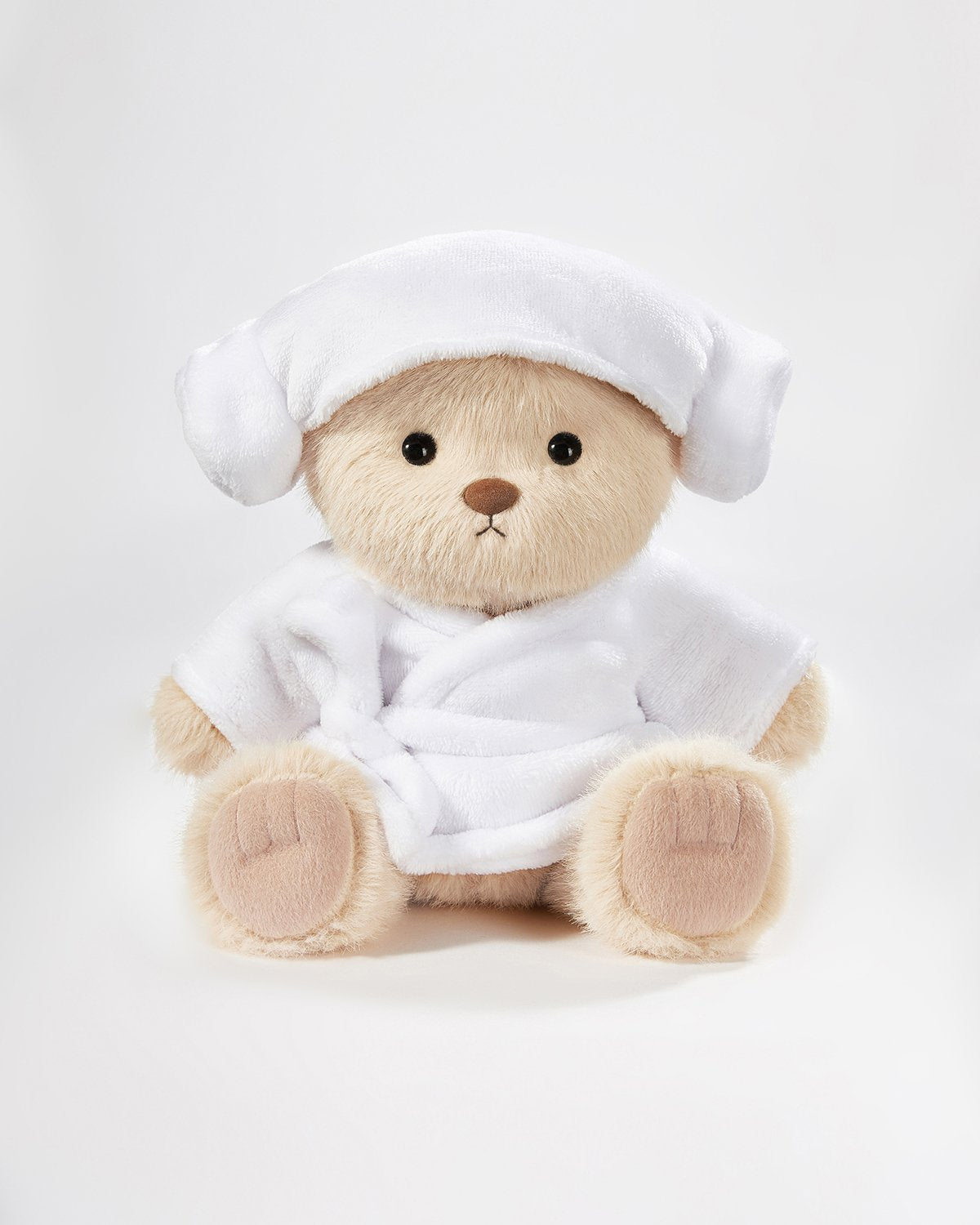 Teddy Bear & White Bathrobe Set - 12 Inches