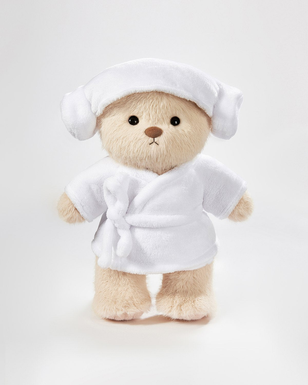 Teddy Bear & White Bathrobe Set - 12 Inches