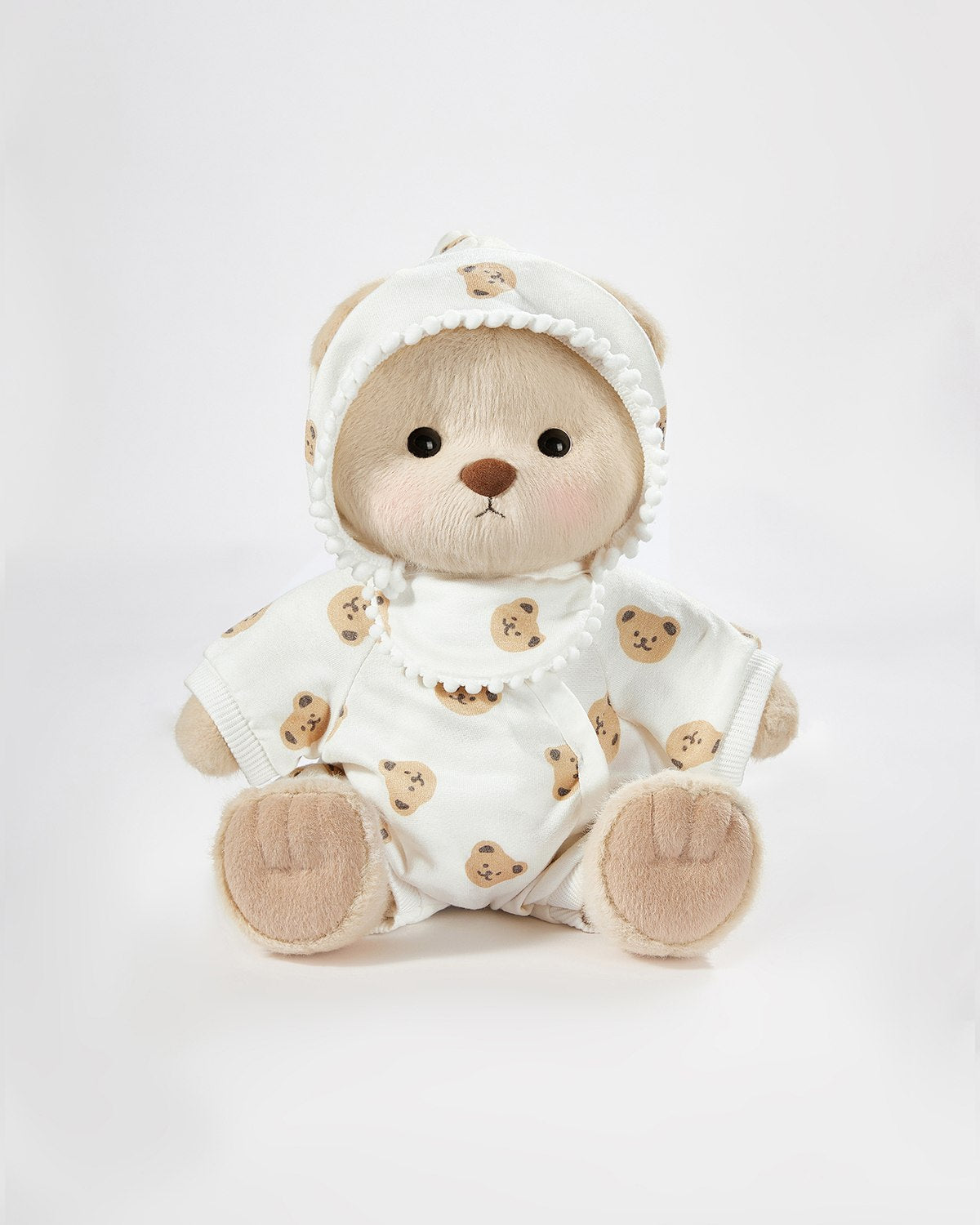 Milk Tea Short Hair Bear & White Bear Crawler Pajama - 12 Inches