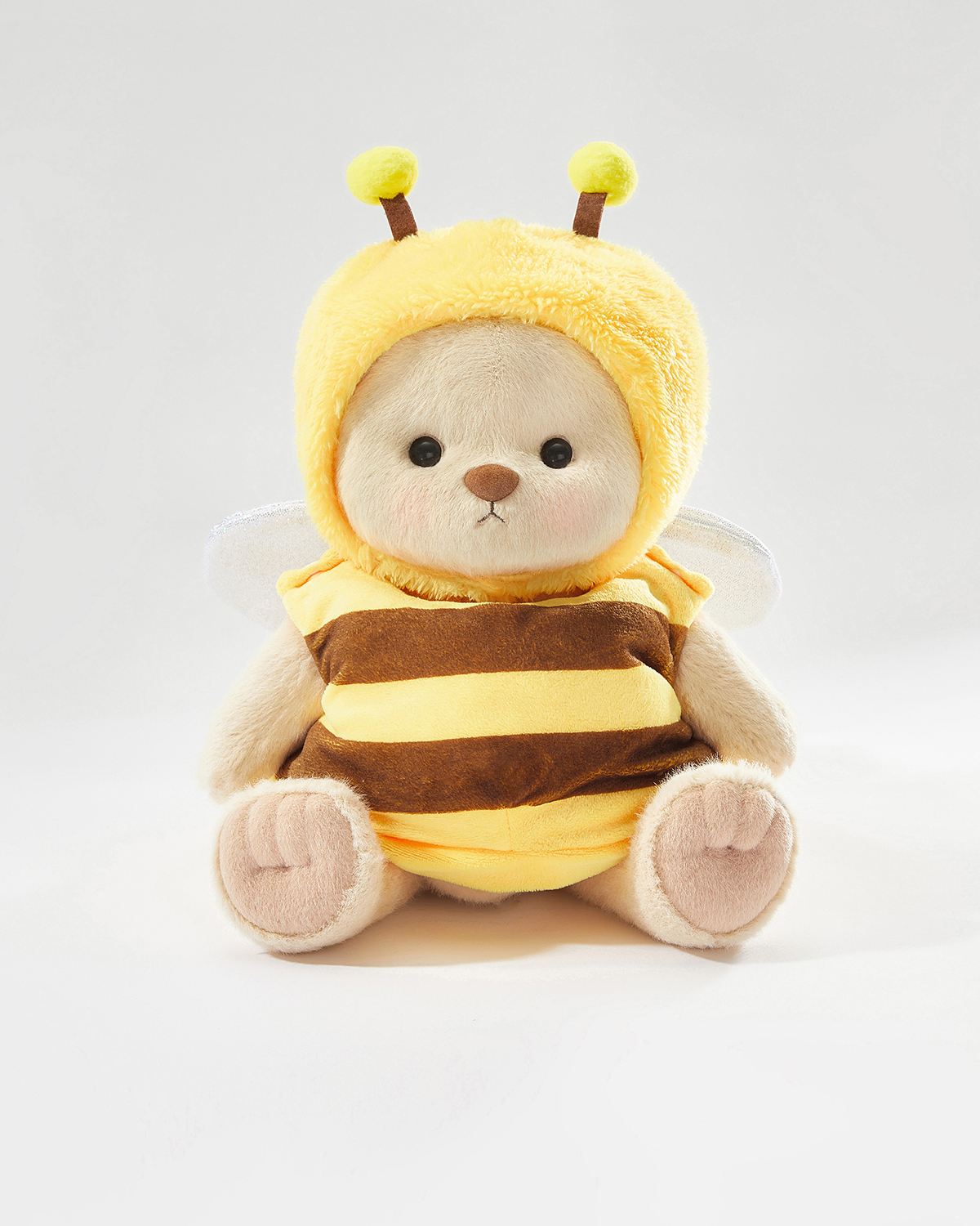 Milk Tea Short Hair Bear & Honey Bee Set - 12 Inches