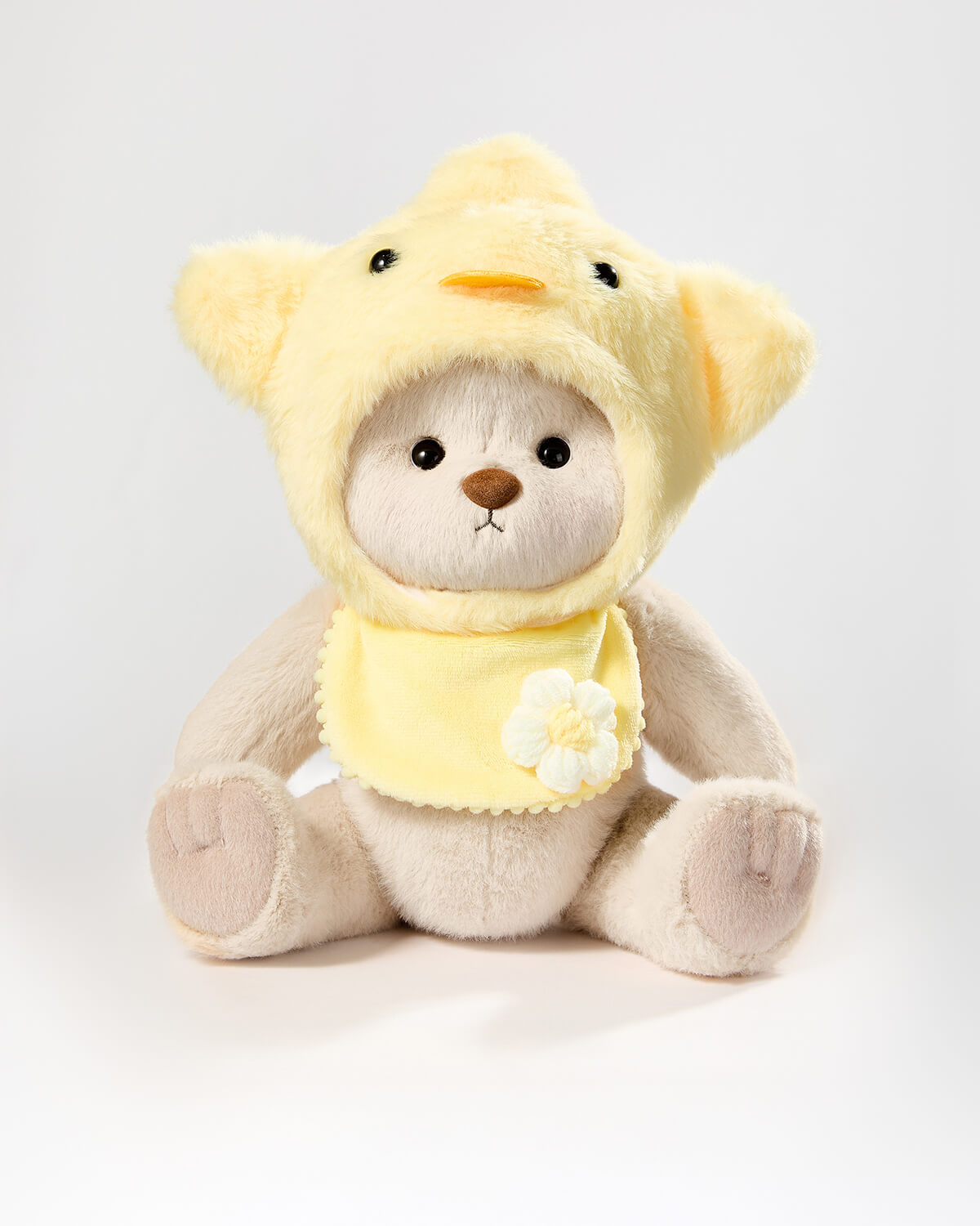 Milk Tea Short Hair Bear & Yellow Duckling Set - 12 Inches