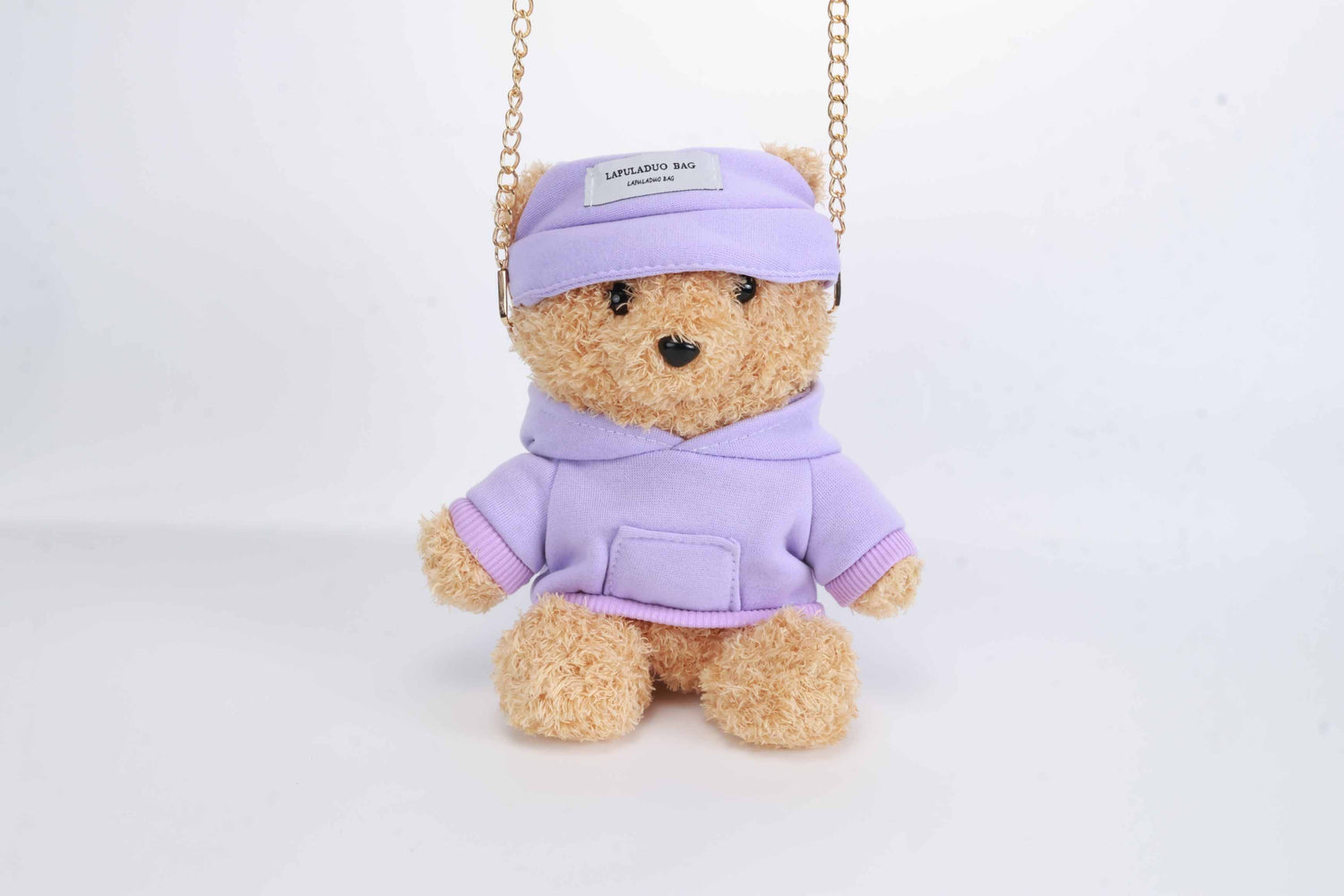 Purple Cool Bear Fluffy Fur Shoulder Bag – Chain Strap Purse
