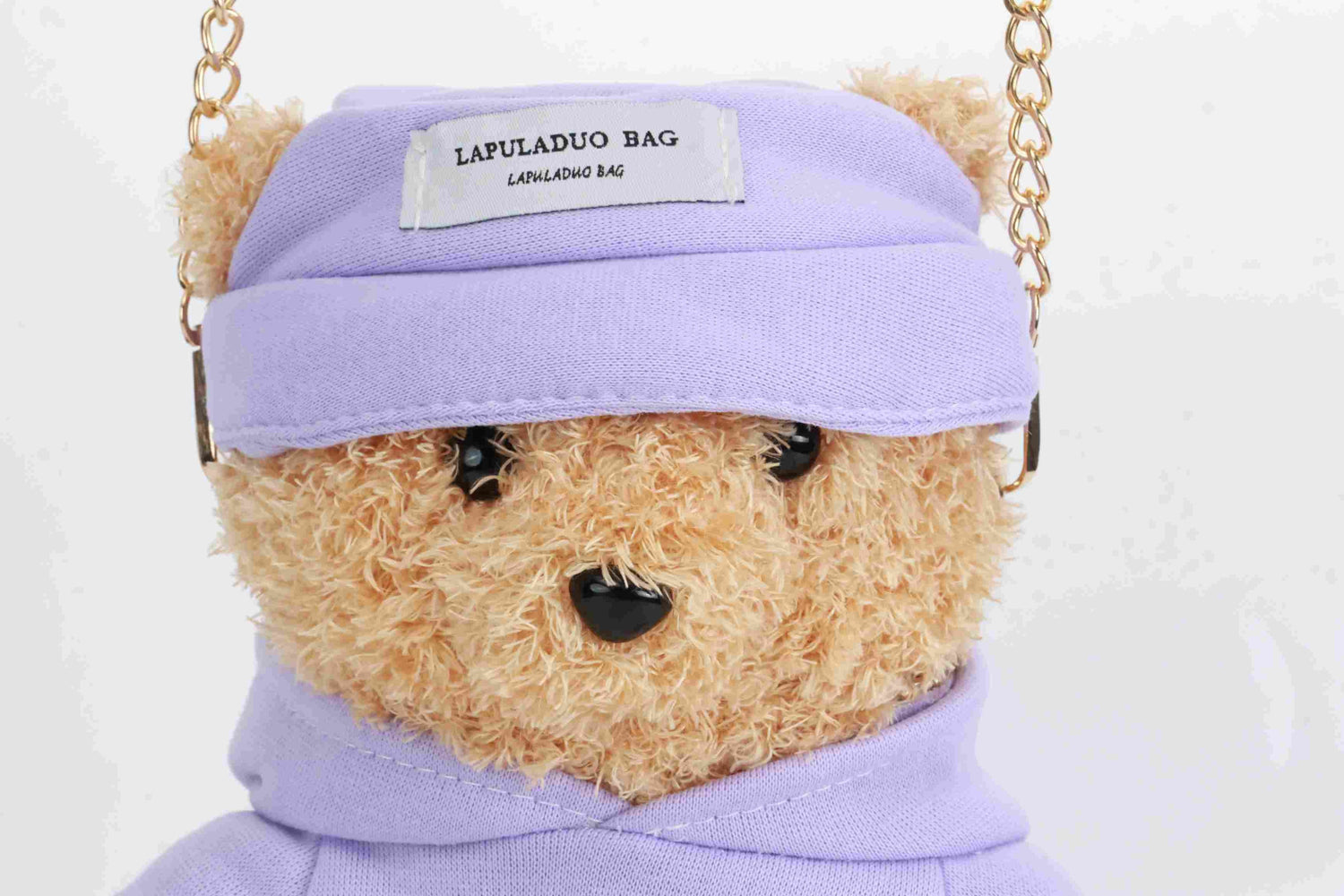 Purple Cool Bear Fluffy Fur Shoulder Bag – Chain Strap Purse