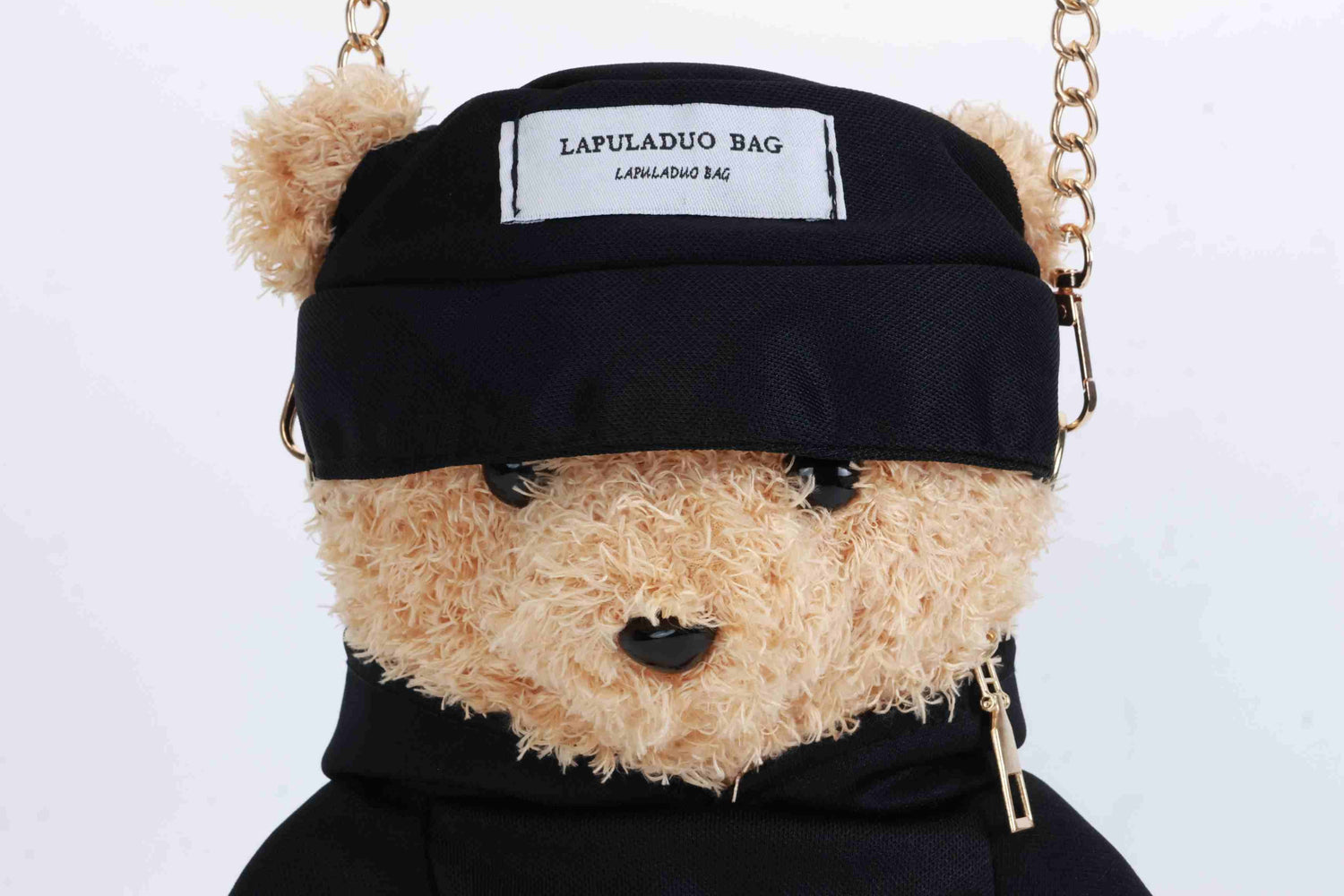 Black Cool Bear Fluffy Fur Shoulder Bag – Chain Strap Purse