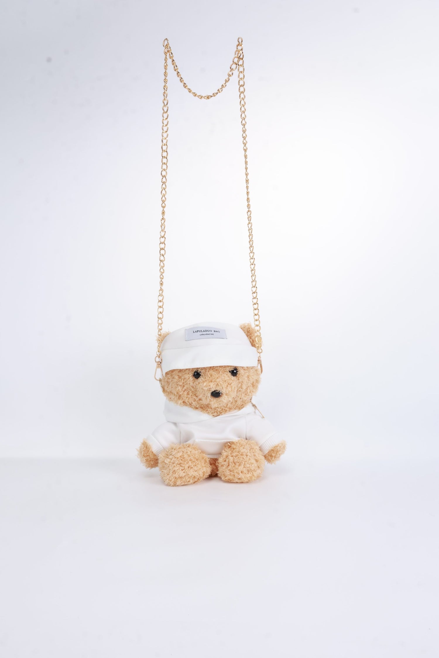 White Cool Bear Fluffy Fur Shoulder Bag – Chain Strap Purse