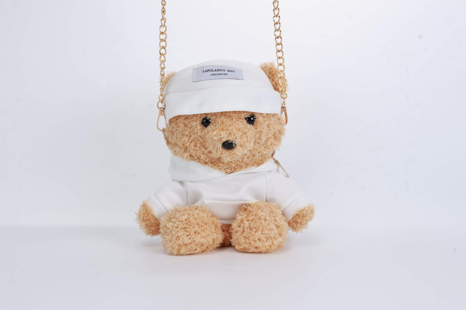 White Cool Bear Fluffy Fur Shoulder Bag – Chain Strap Purse