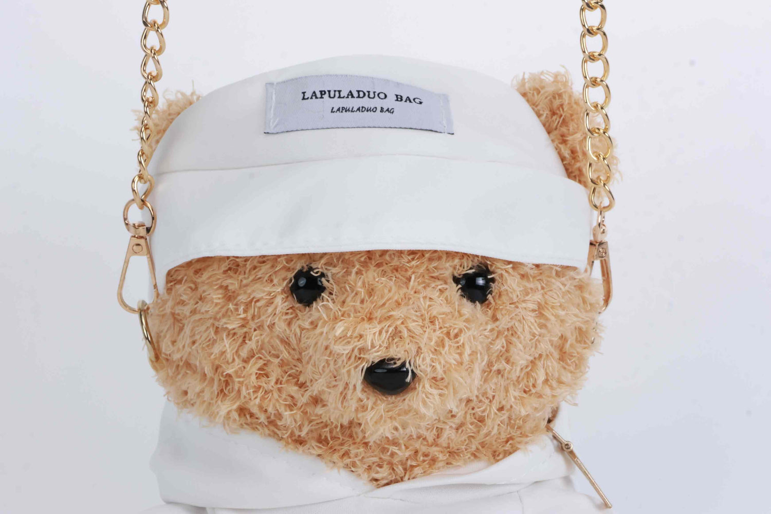 White Cool Bear Fluffy Fur Shoulder Bag – Chain Strap Purse