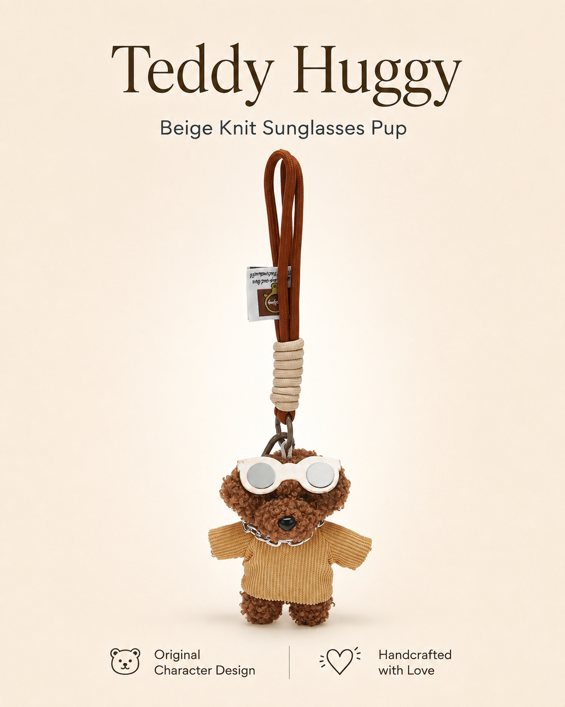 TeddyHuggy® Khaki Knit Sunglasses Pup Charm