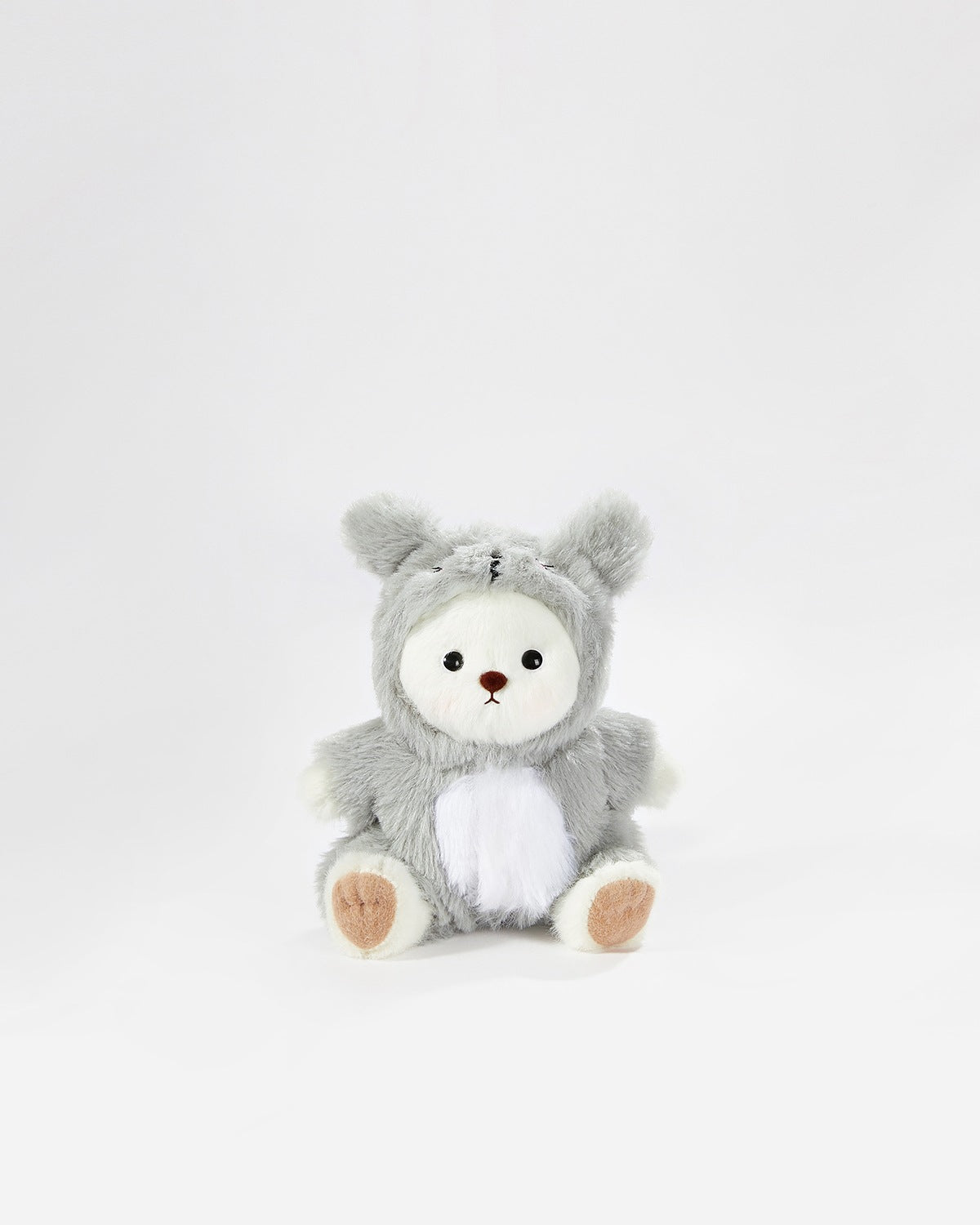 White Short Hair Bear & Gray Totoro Jumpsuit - 6 Inches