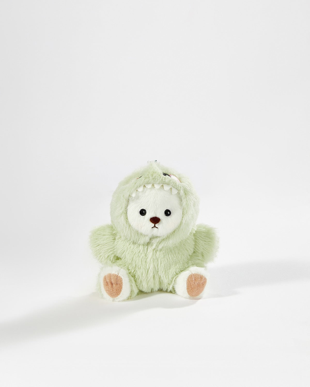 White Short Hair Bear & Green Dinosaur Jumpsuit - 6 Inches