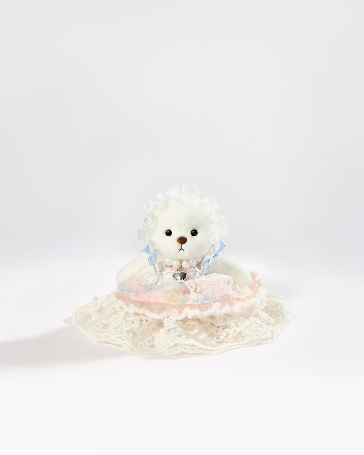 Teddy Bear & Pink Veil Dress - 6 Inches
