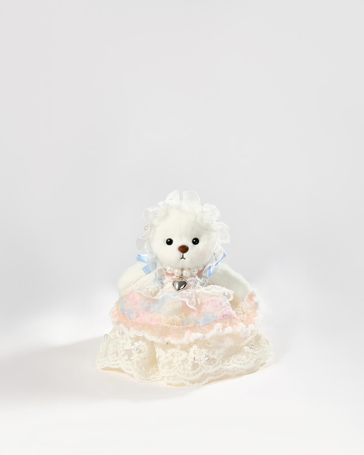 Teddy Bear & Pink Veil Dress - 6 Inches