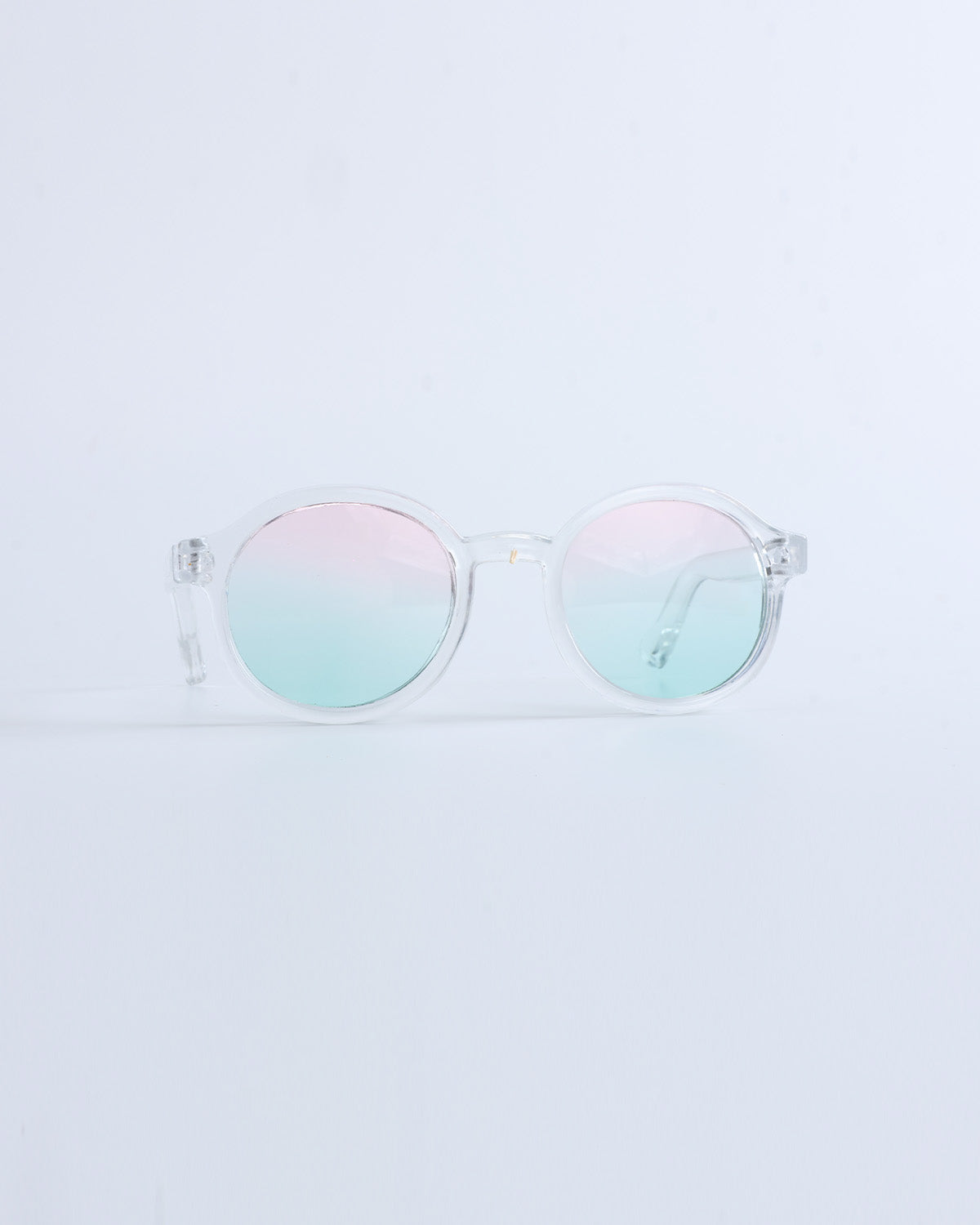Gradient Pink-Green Round Frame Sunglasses - 12 Inches