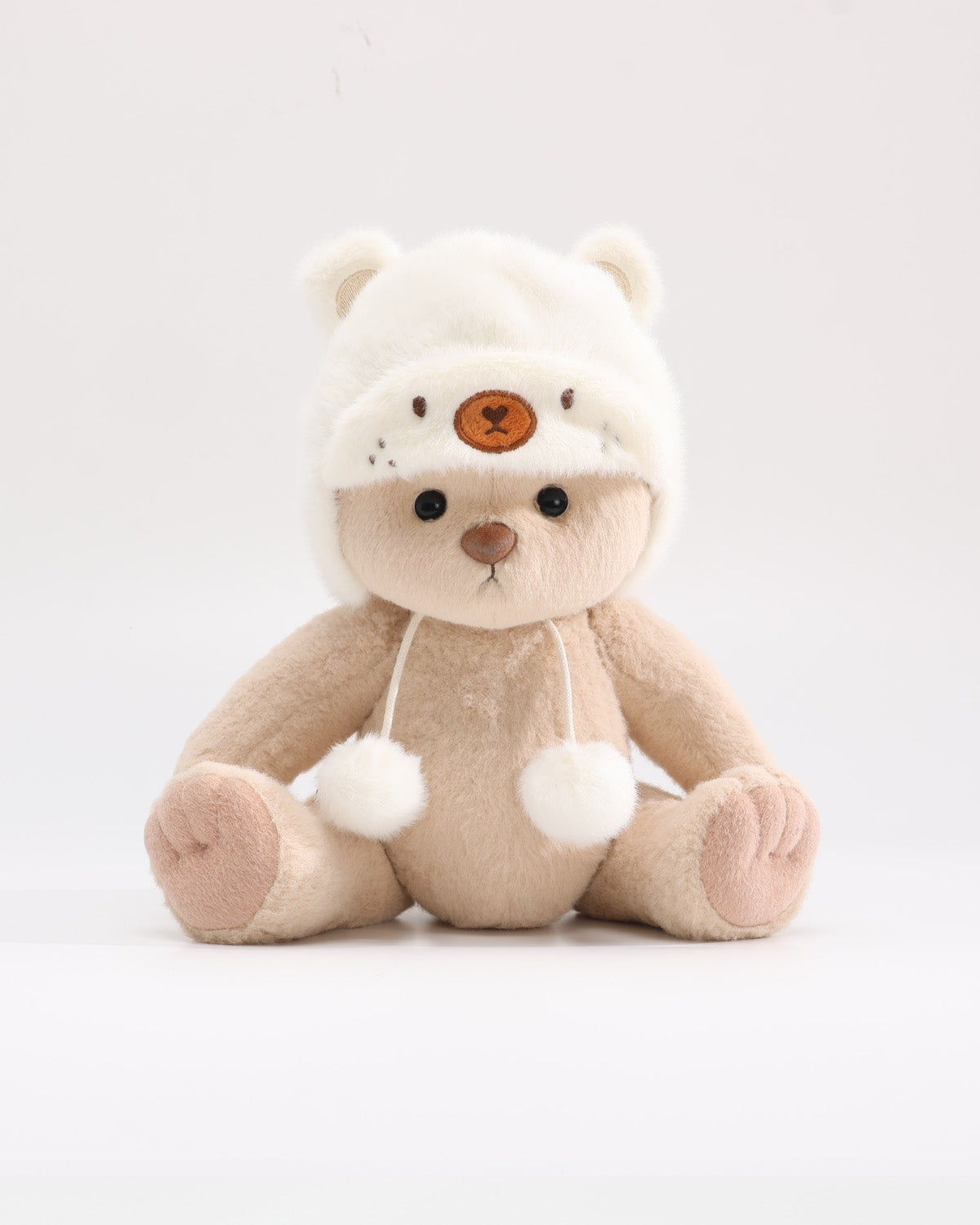 White Mink Bear Hat - 12 Inches