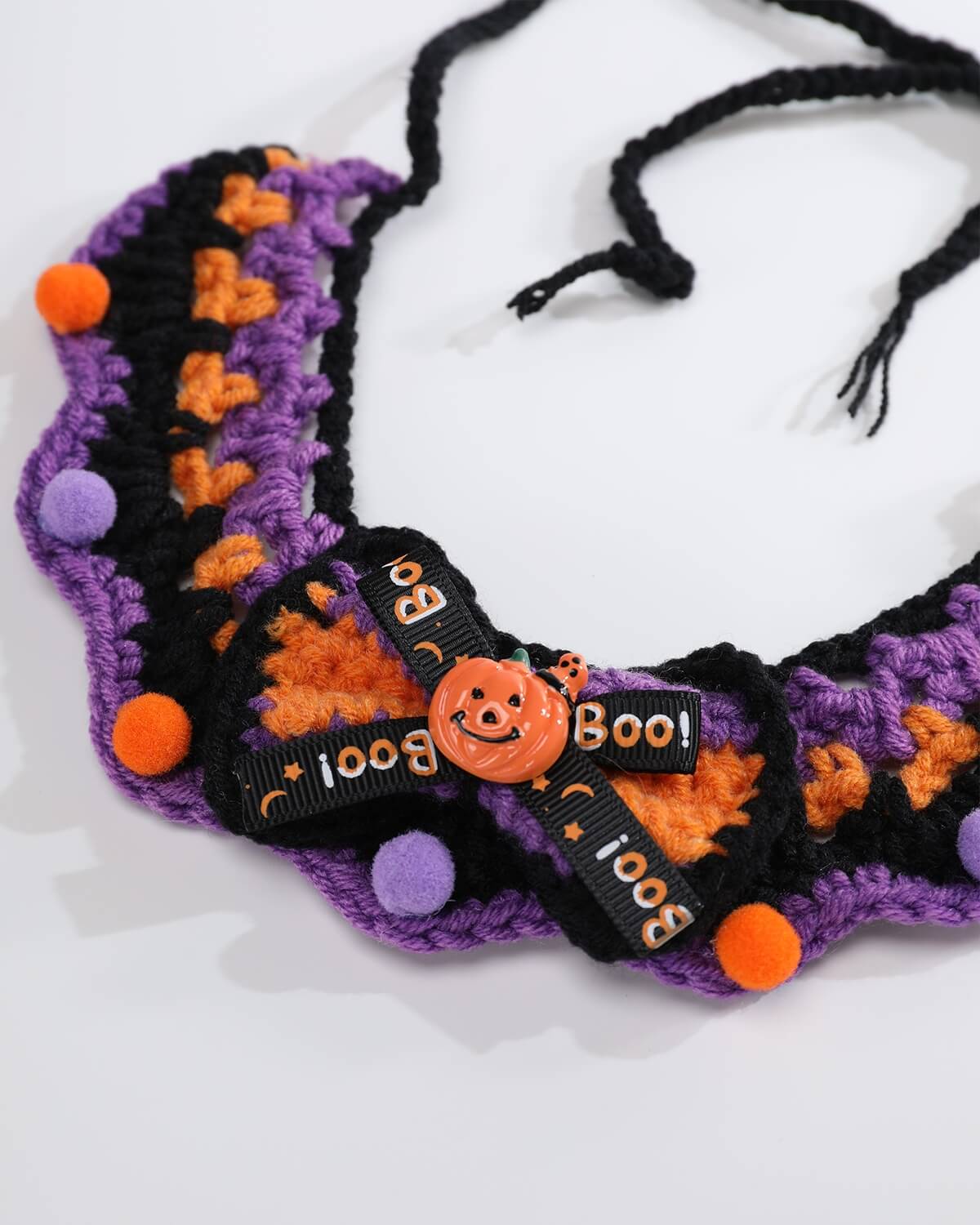 Spooky Pumpkin Bow Neck Warmer - 12 Inches