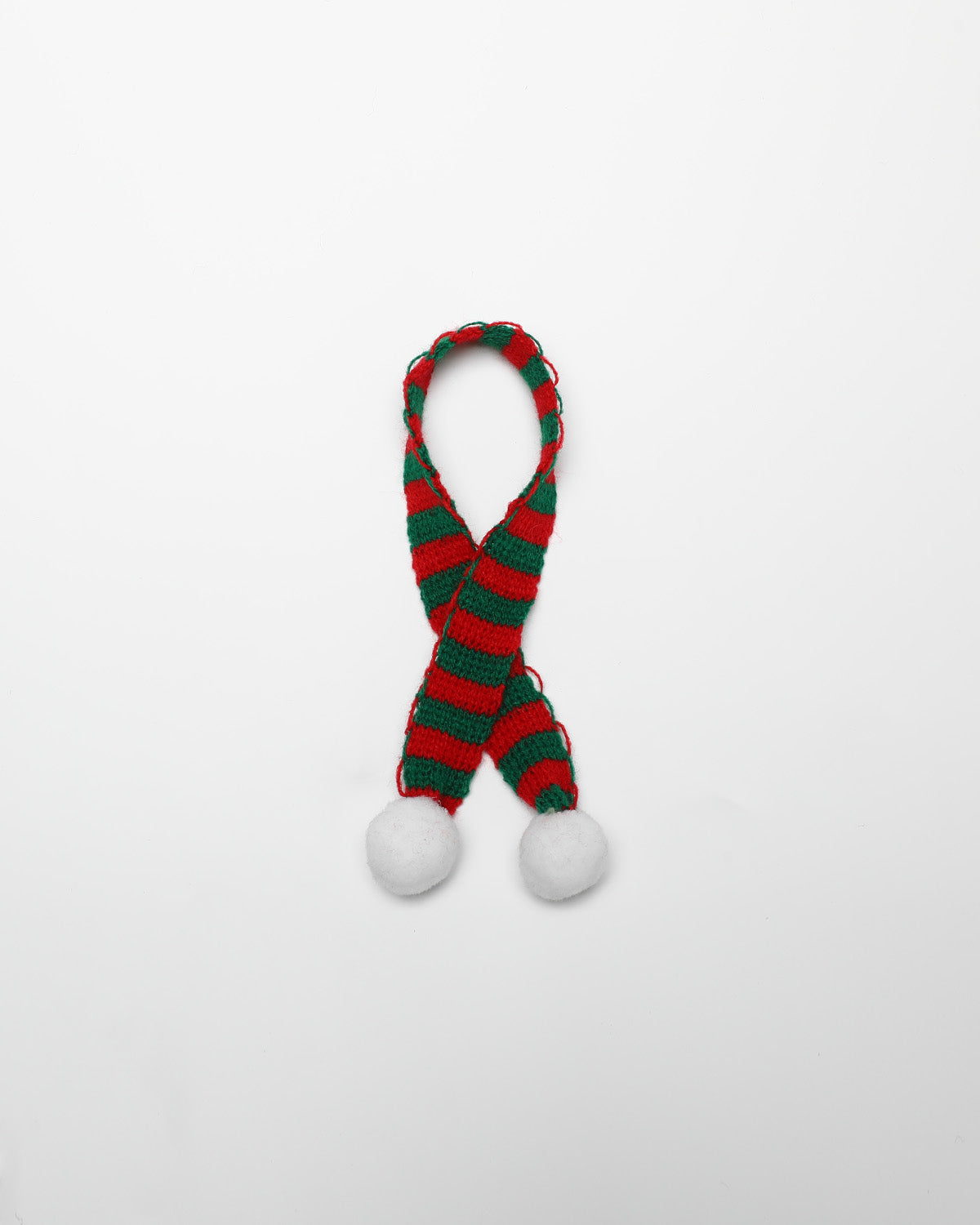 Christmas Red Green Striped Scarf - 6 Inches