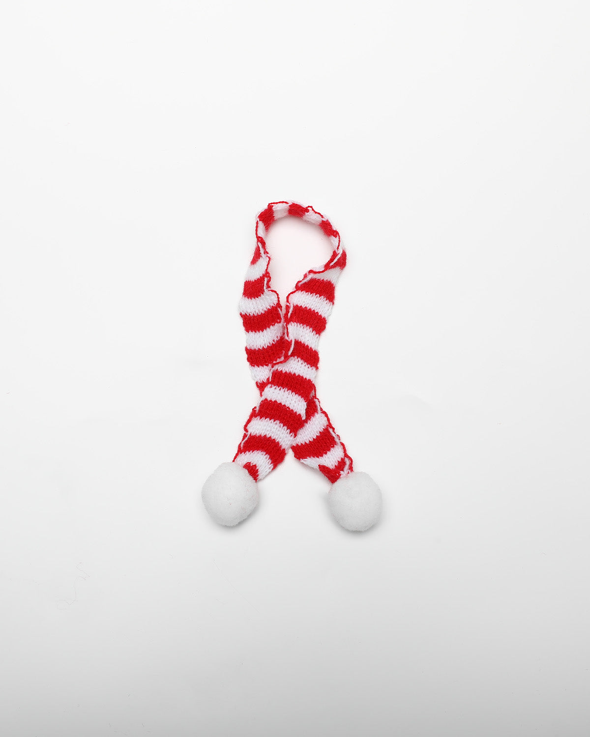 Christmas Red White Striped Scarf - 6 Inches