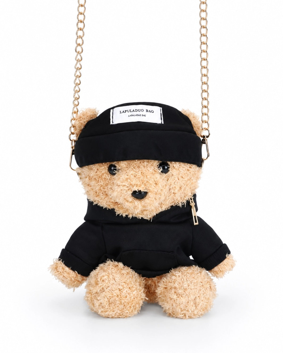 TeddyHuggy®Black Cool Bear Fluffy Shoulder Bag
