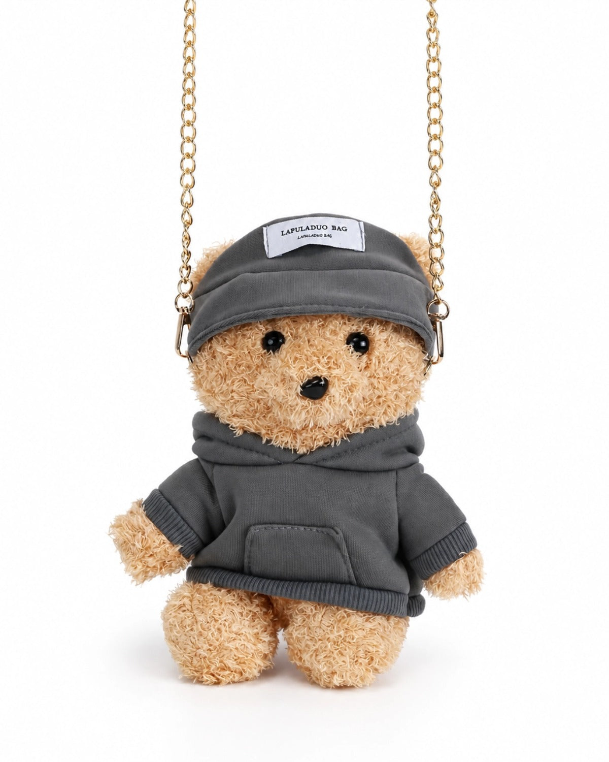 TeddyHuggy®Gray Cool Bear Fluffy Shoulder Bag