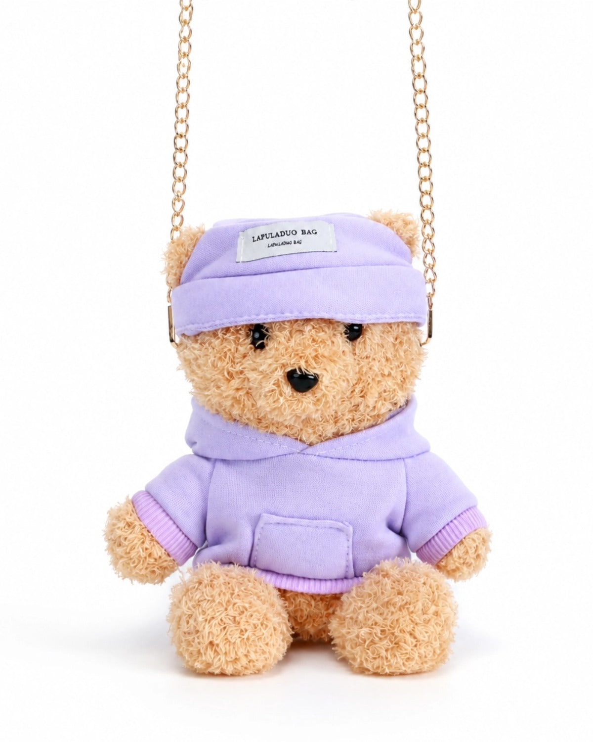 TeddyHuggy®Purple Cool Bear Fluffy Shoulder Bag