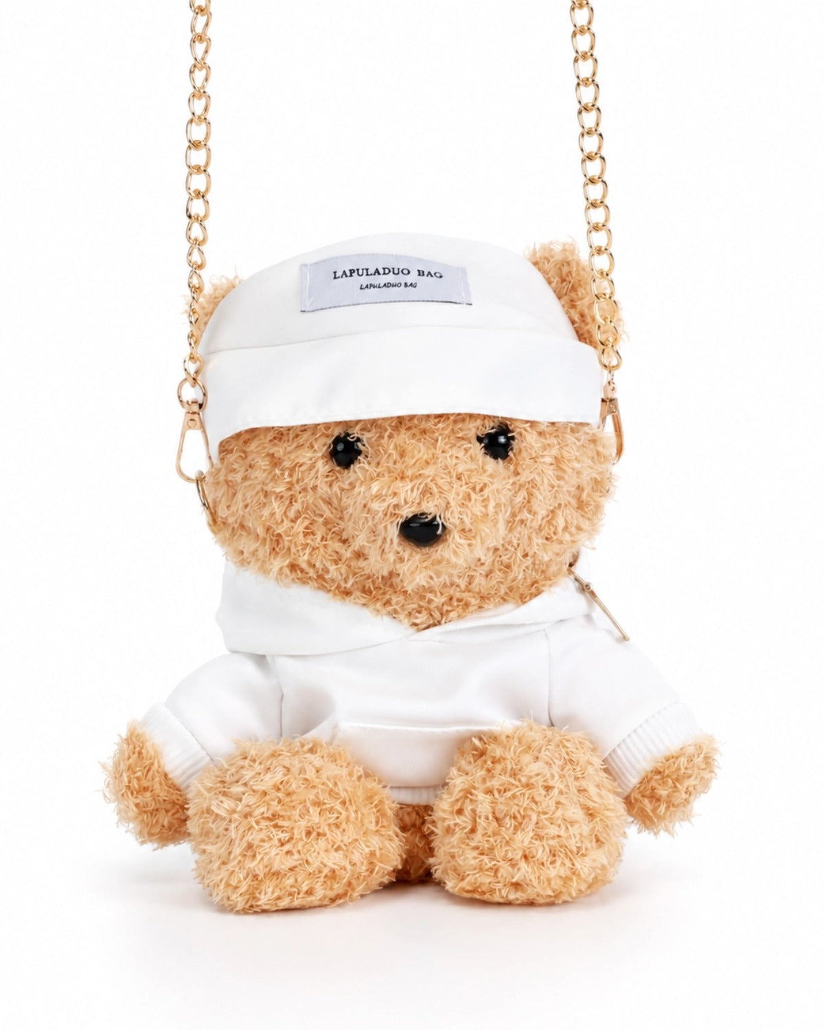 TeddyHuggy®White Cool Bear Fluffy Shoulder Bag